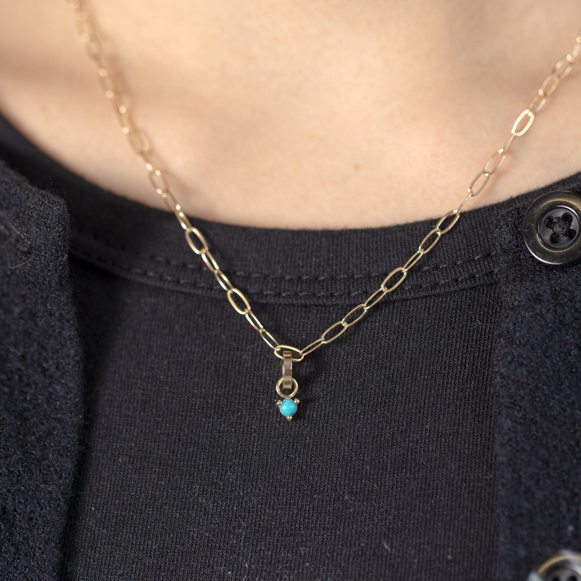 Alexis Russell Charms The Turquoise Birthstone Charm | Yellow Gold