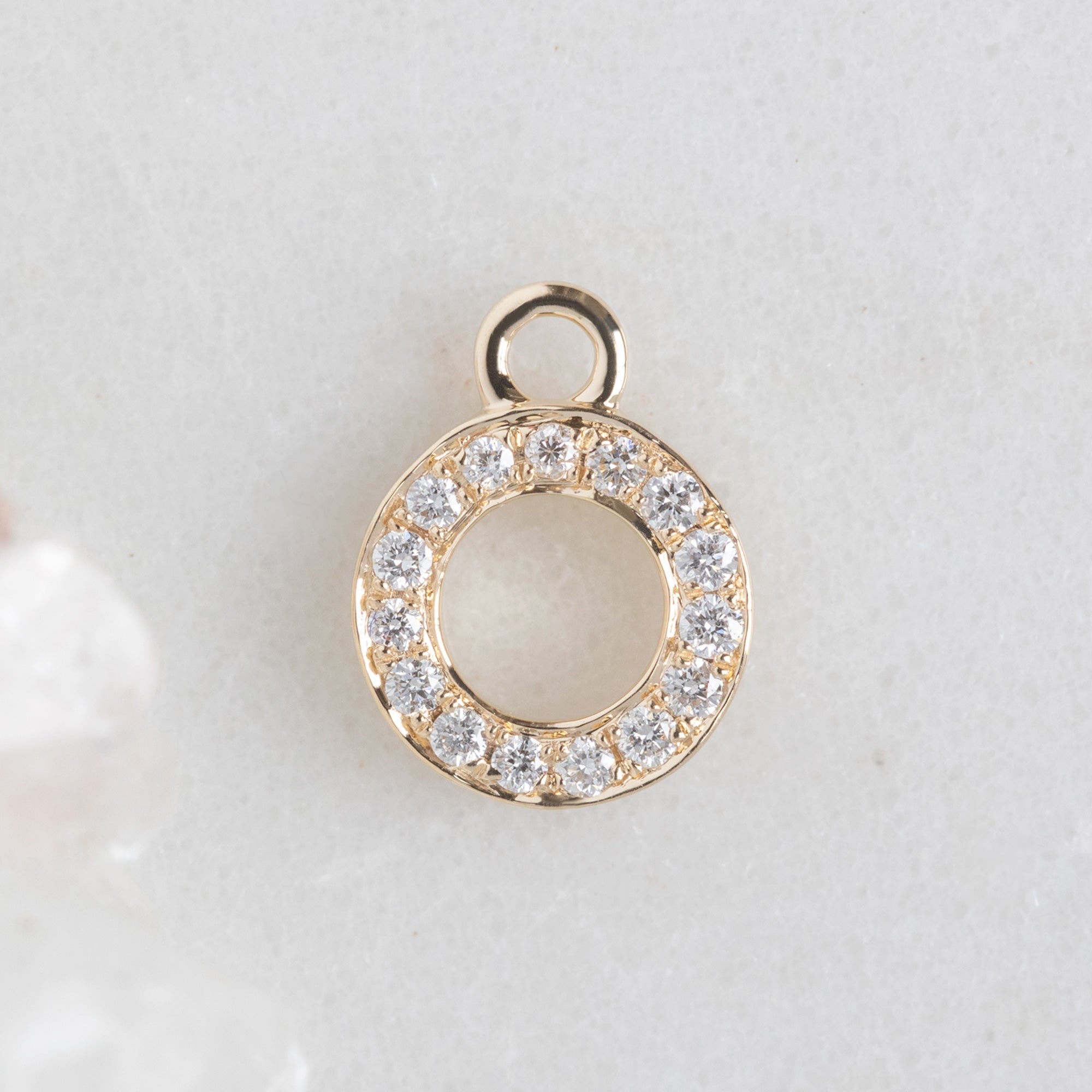 Alexis Russell Necklaces The White Diamond Pavé Letter Charm | Yellow, Rose or White Gold