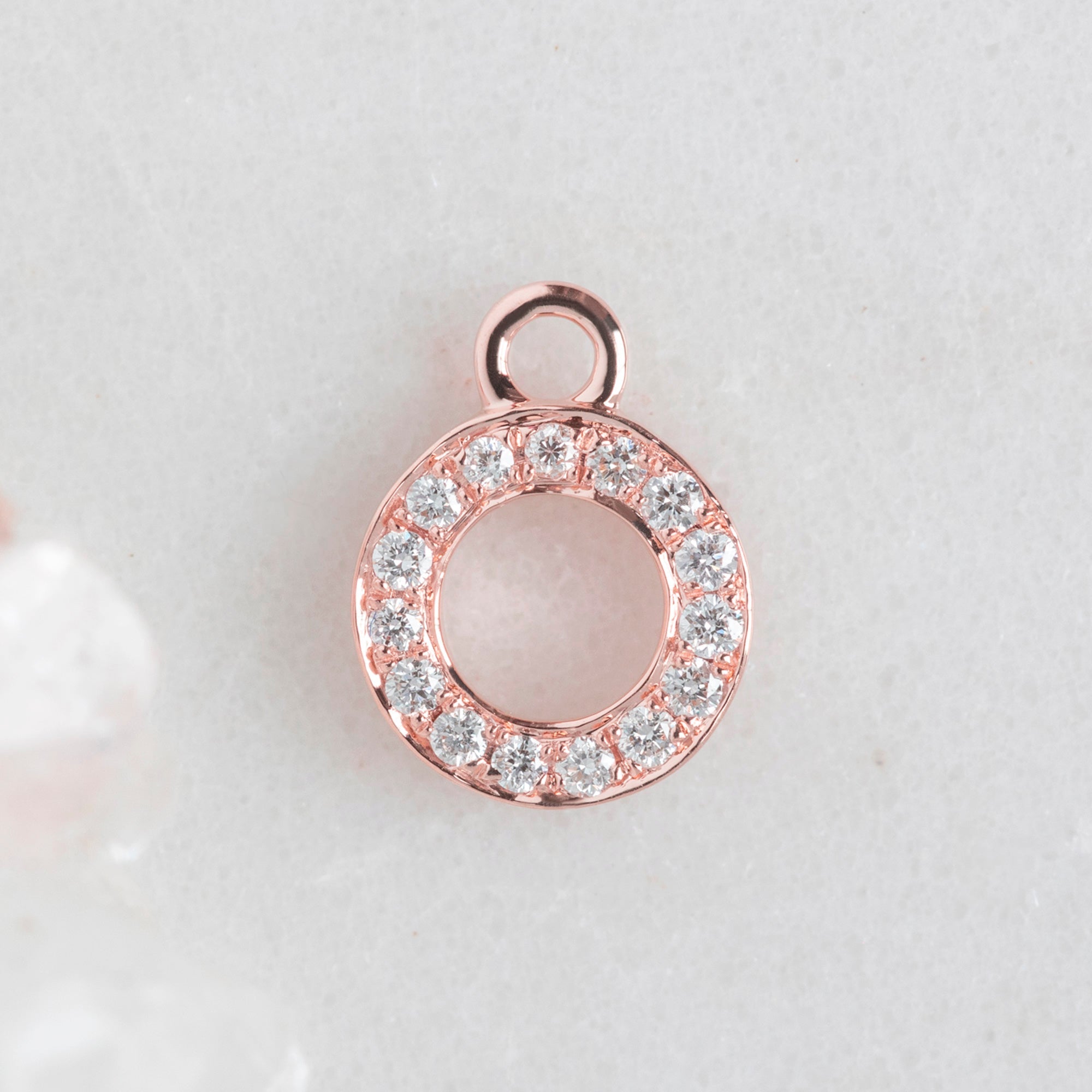 Alexis Russell Charms The White Diamond Pavé Letter Charm | Rose Gold