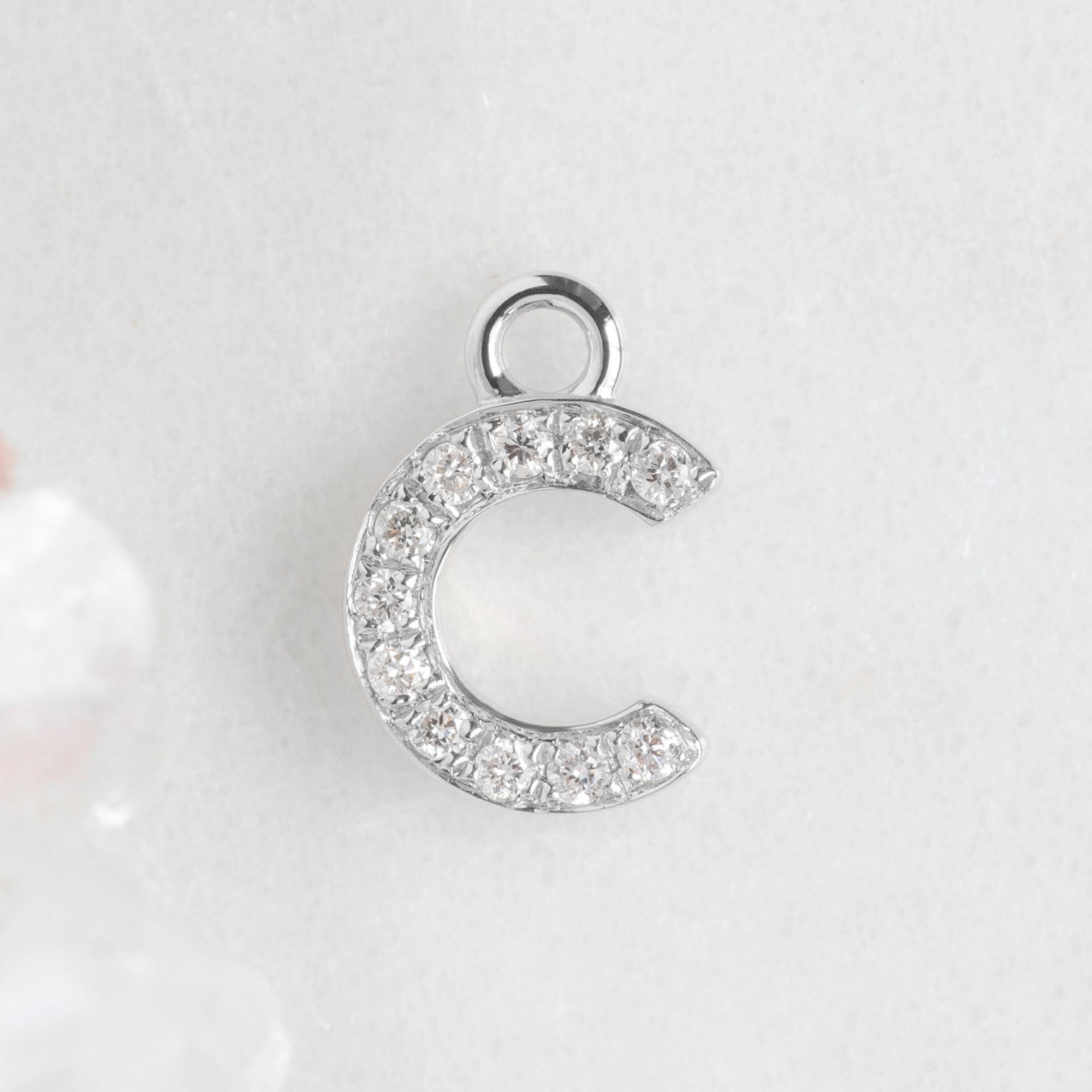 Alexis Russell Charms The White Diamond Pavé Letter Charm | White Gold