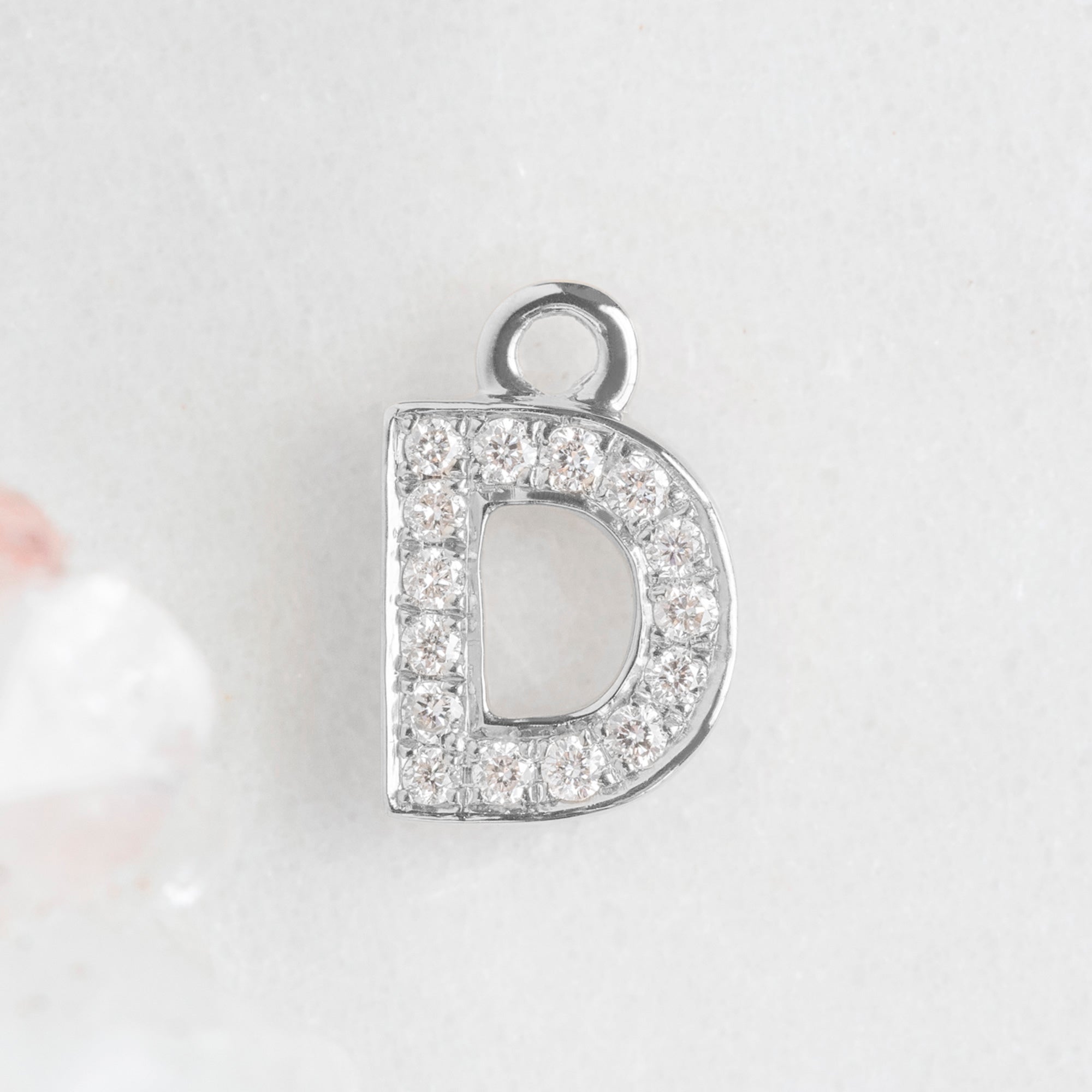 Alexis Russell Charms The White Diamond Pavé Letter Charm | White Gold