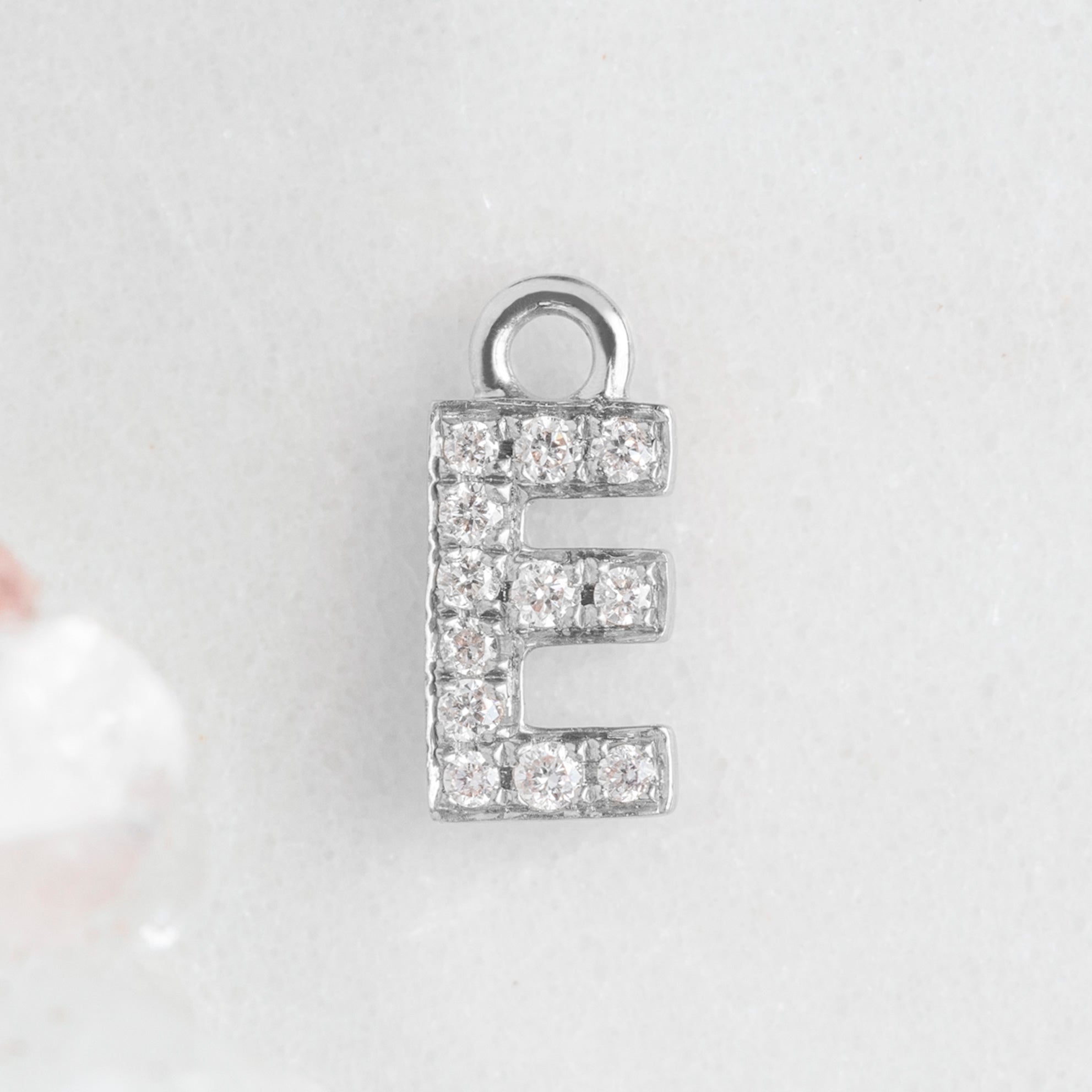 Alexis Russell Charms The White Diamond Pavé Letter Charm | White Gold