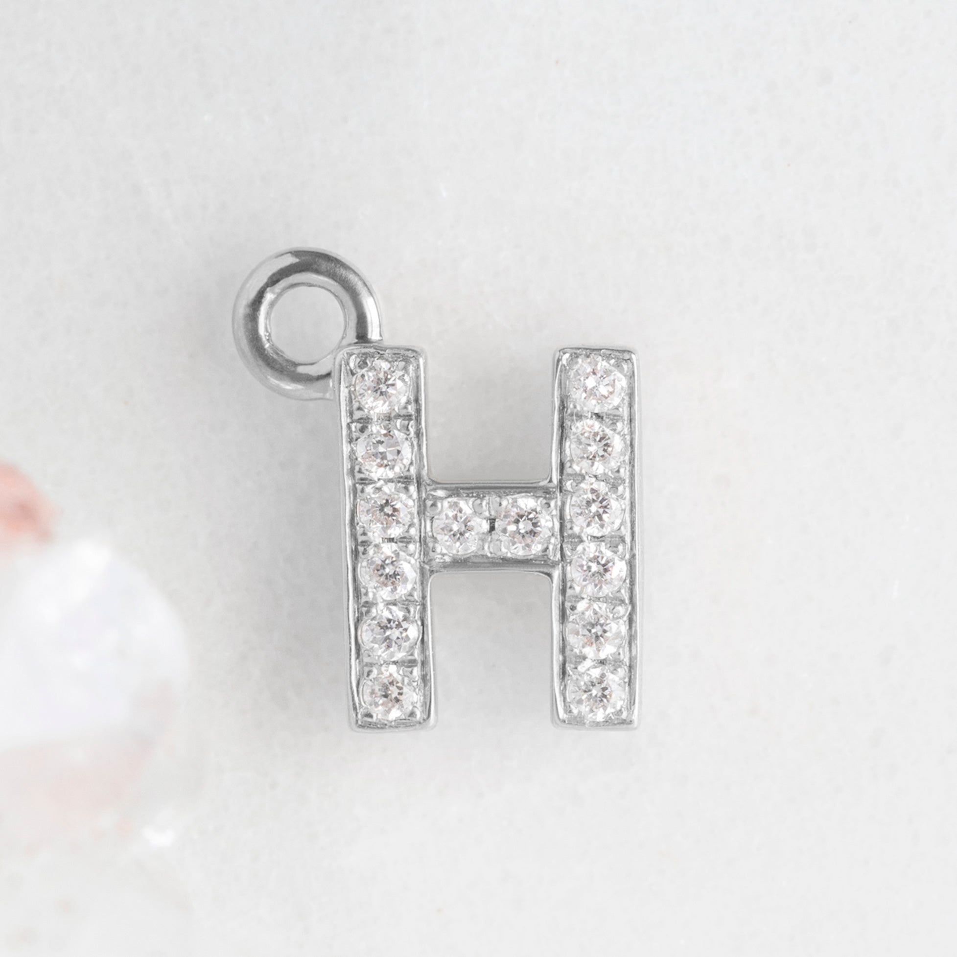 Alexis Russell Charms The White Diamond Pavé Letter Charm | White Gold