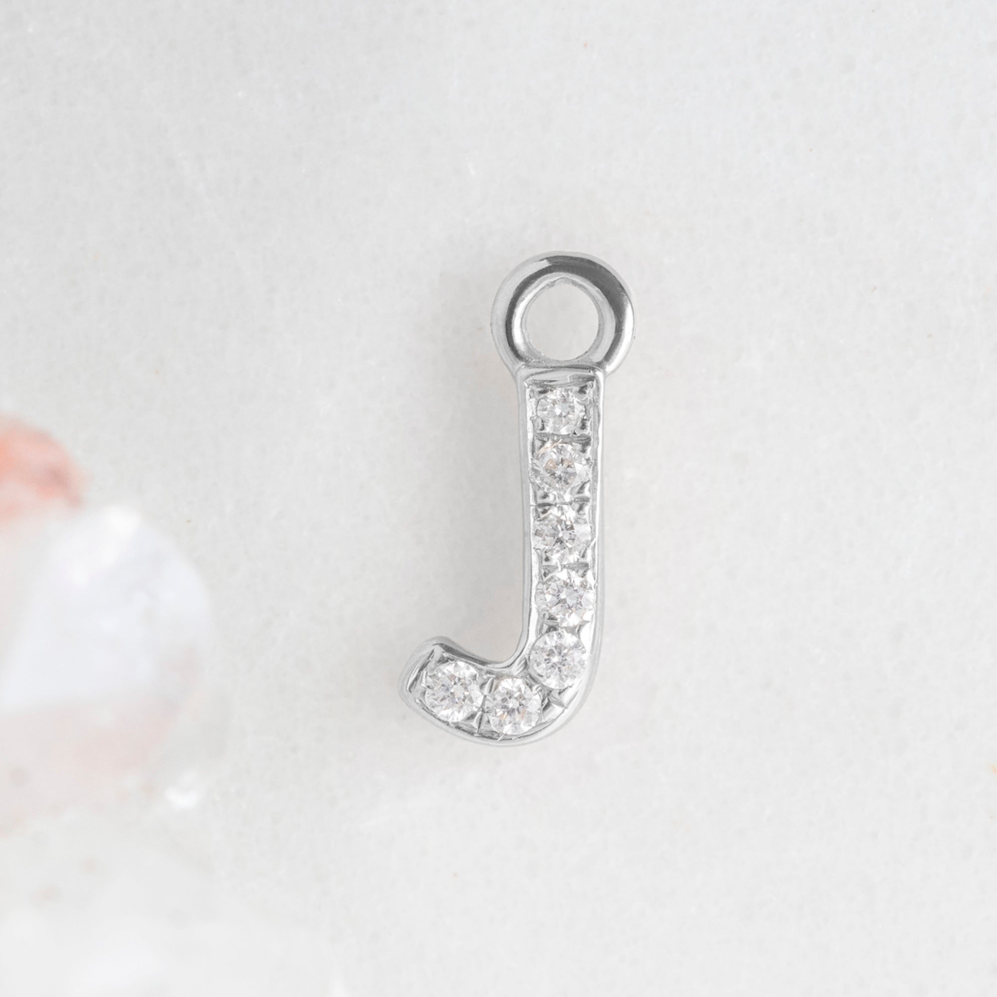 Alexis Russell Charms The White Diamond Pavé Letter Charm | White Gold