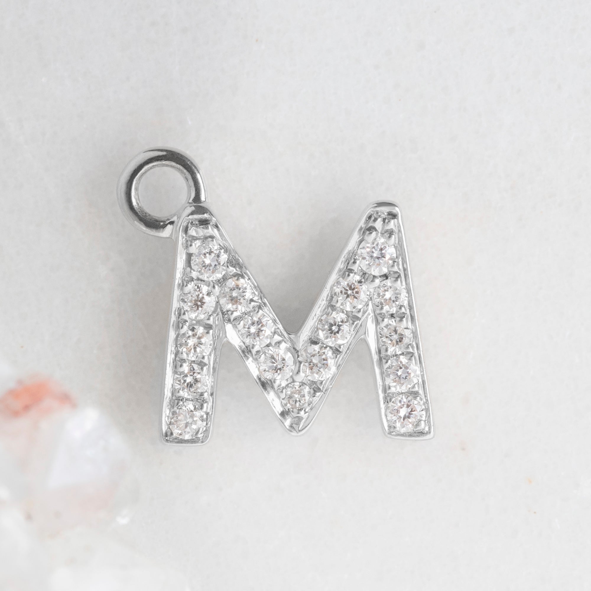 Alexis Russell Charms The White Diamond Pavé Letter Charm | White Gold