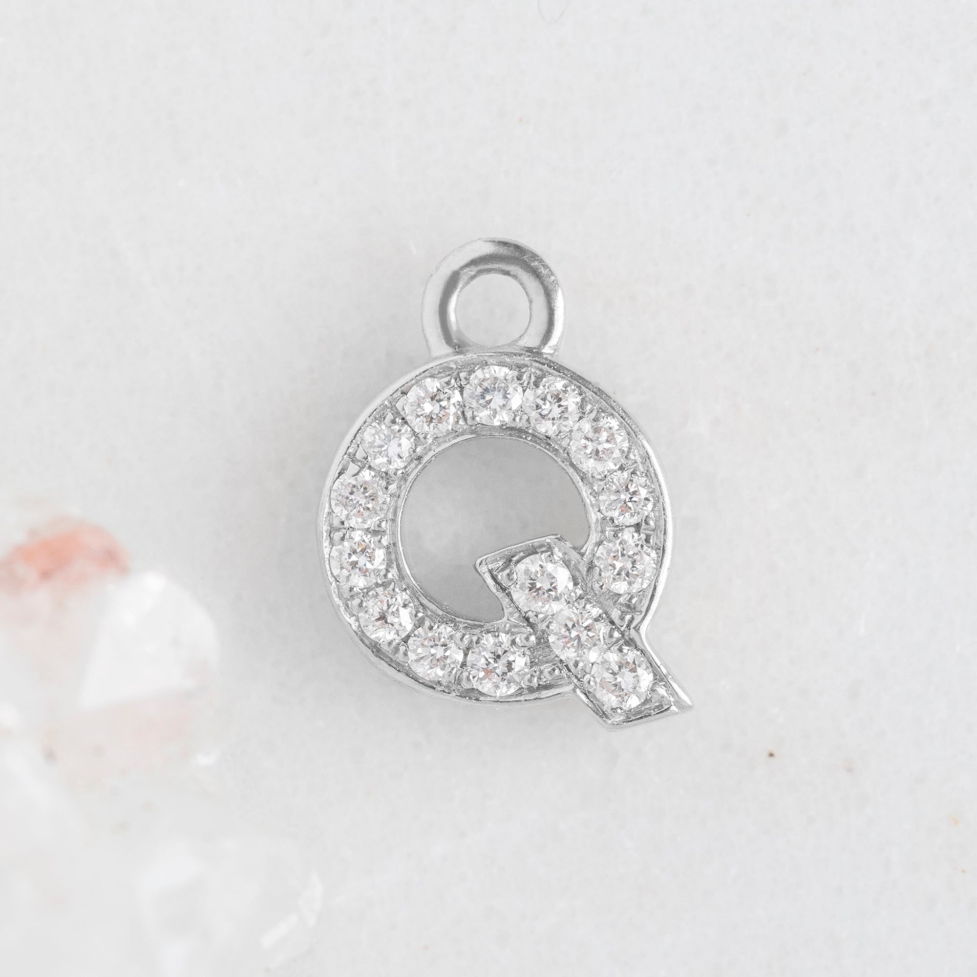Alexis Russell Charms The White Diamond Pavé Letter Charm | White Gold