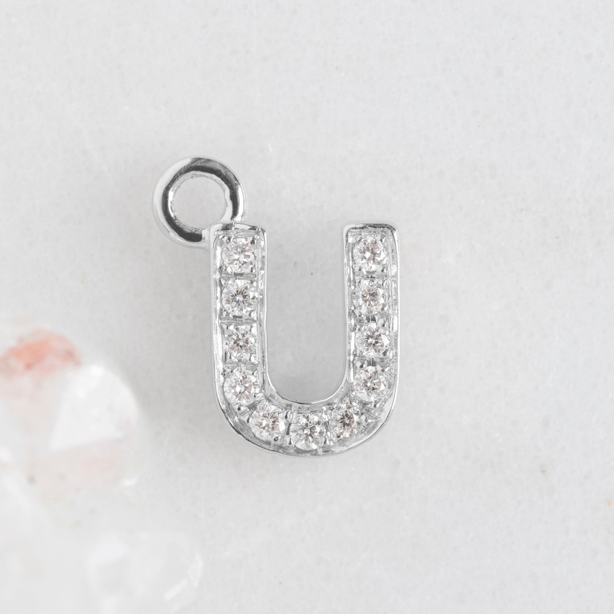 Alexis Russell Charms The White Diamond Pavé Letter Charm | White Gold
