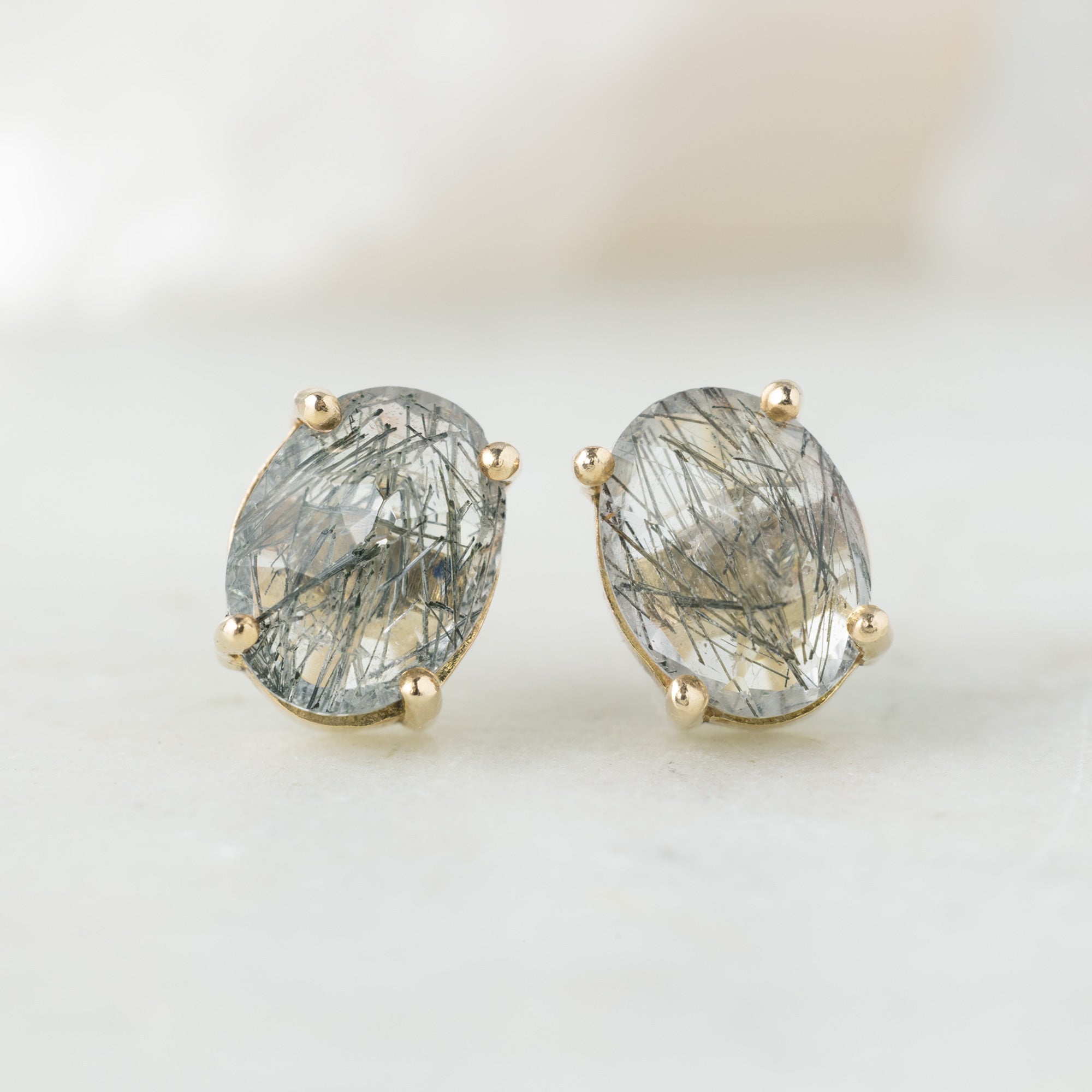 Alexis Russell Earrings The Tourmaline In Quartz Stud Earrings | Yellow, Rose, White or Sterling Silver