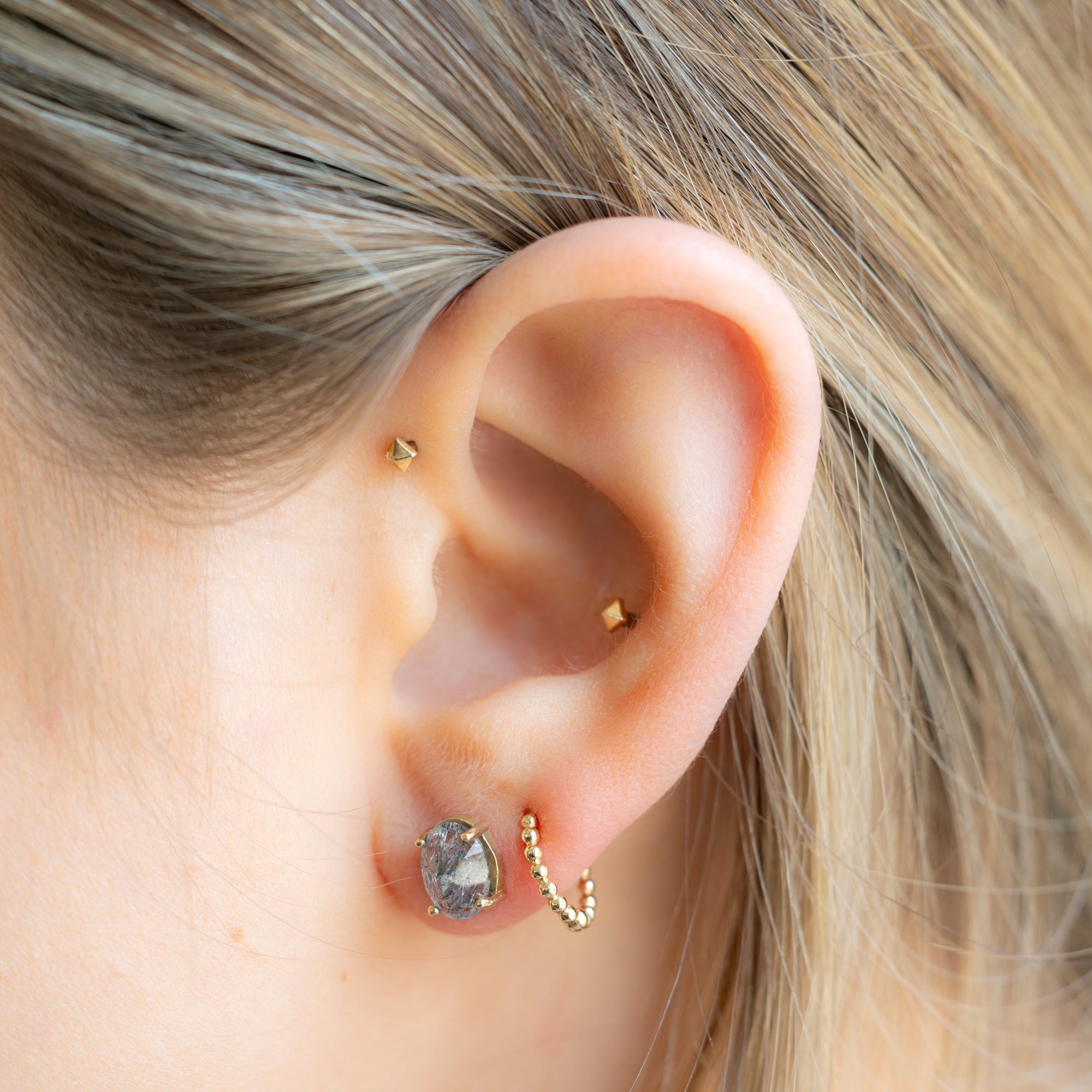 Alexis Russell Earrings The Tourmaline In Quartz Stud Earrings | Yellow, Rose, White or Sterling Silver
