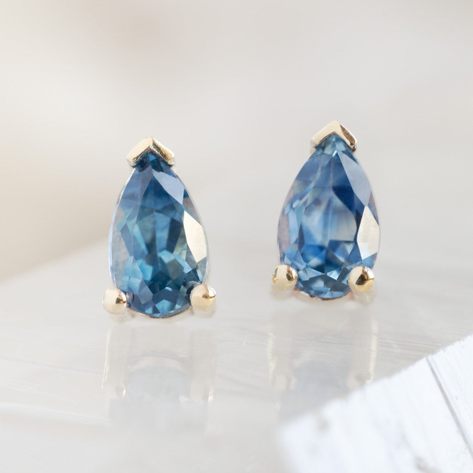 Alexis Russell Earrings The Montana Sapphire Stud Earrings | Yellow, Rose or White Gold