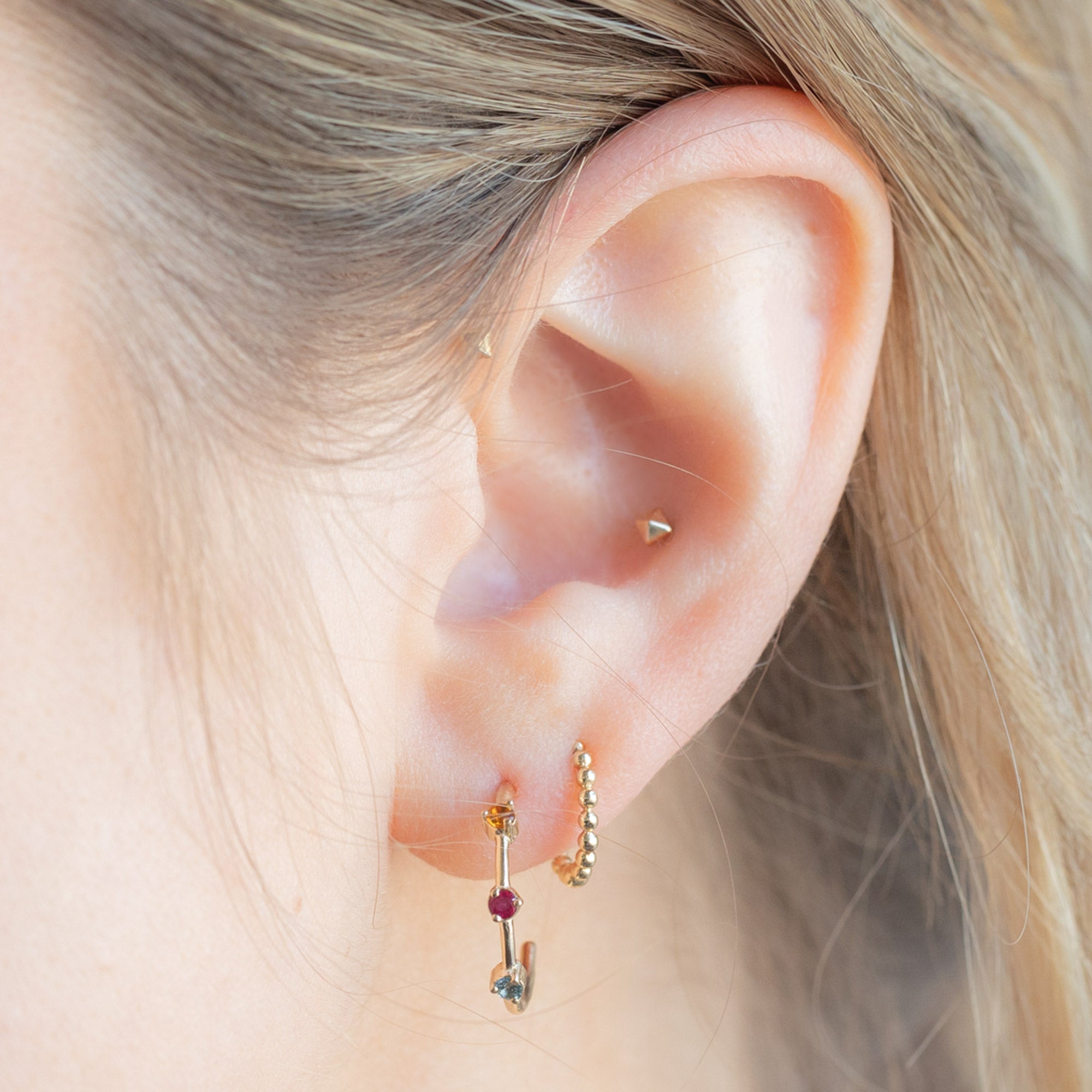 Alexis Russell Earrings The Custom Multi-Birthstone Hoops | 3 Stones