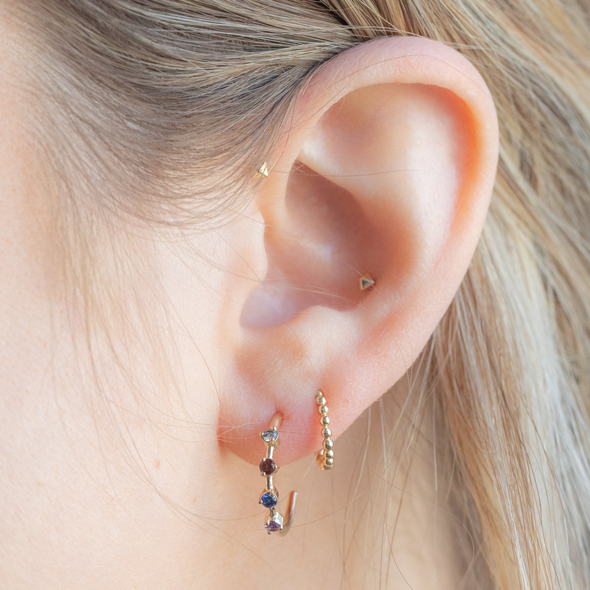 Alexis Russell Earrings The Custom Multi-Birthstone Hoops | 4 Stones