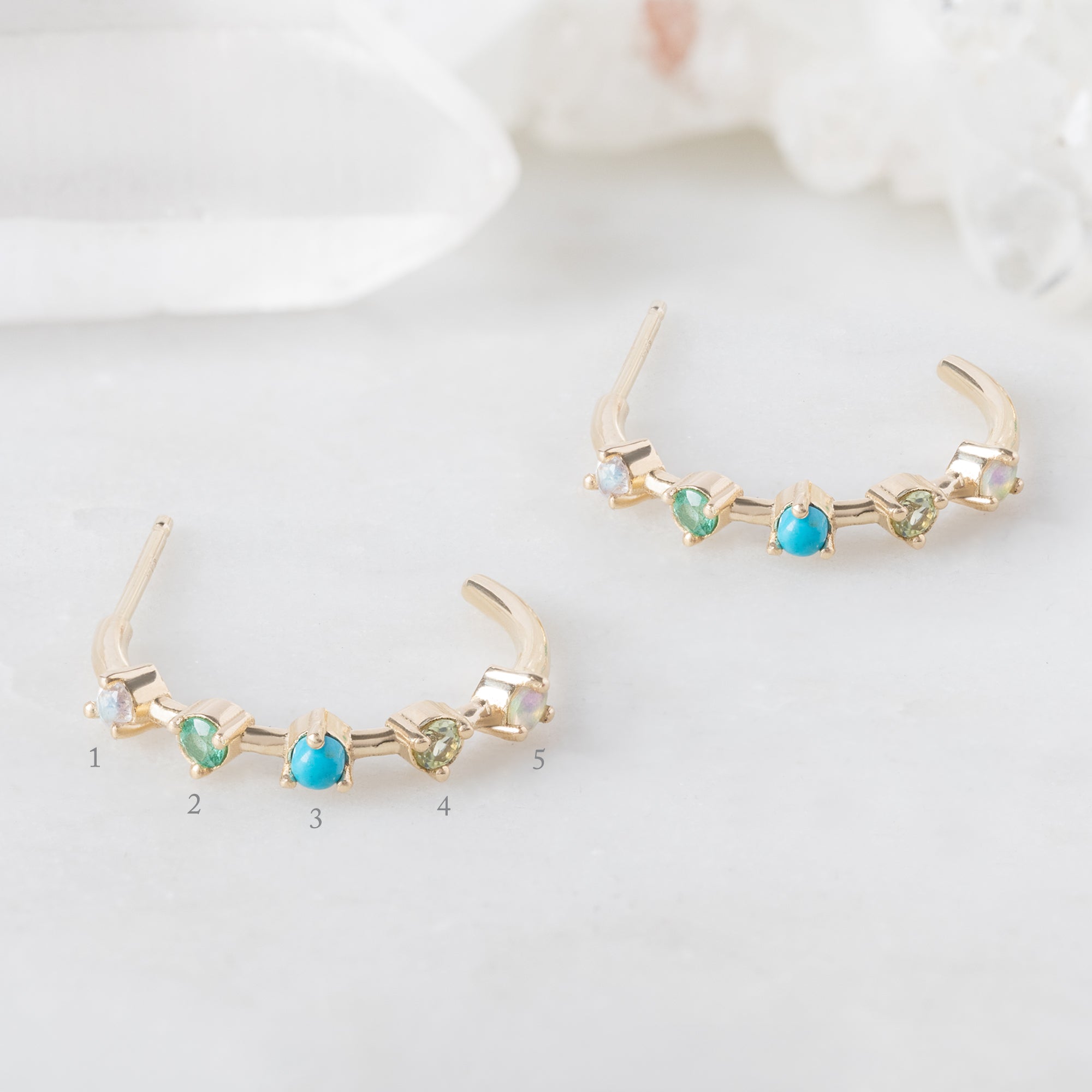 Alexis Russell Earrings The Custom Multi-Birthstone Hoops | 5 Stones