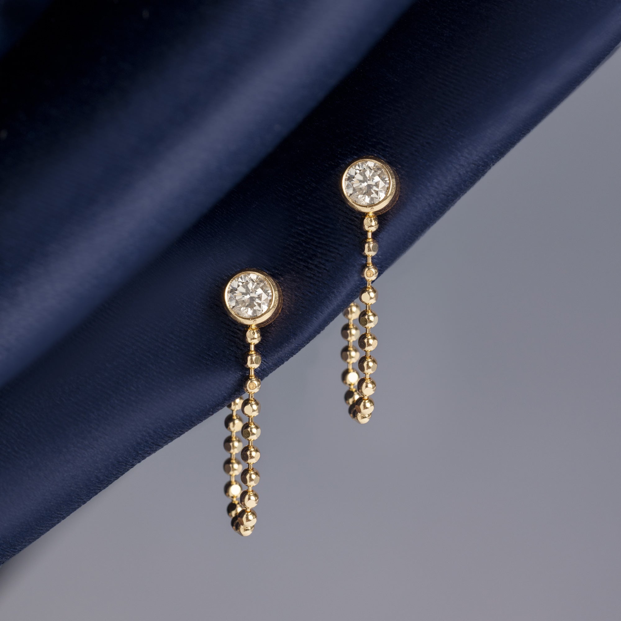 Alexis Russell  Earrings Diamond Chain Hoop Earrings | Yellow Gold