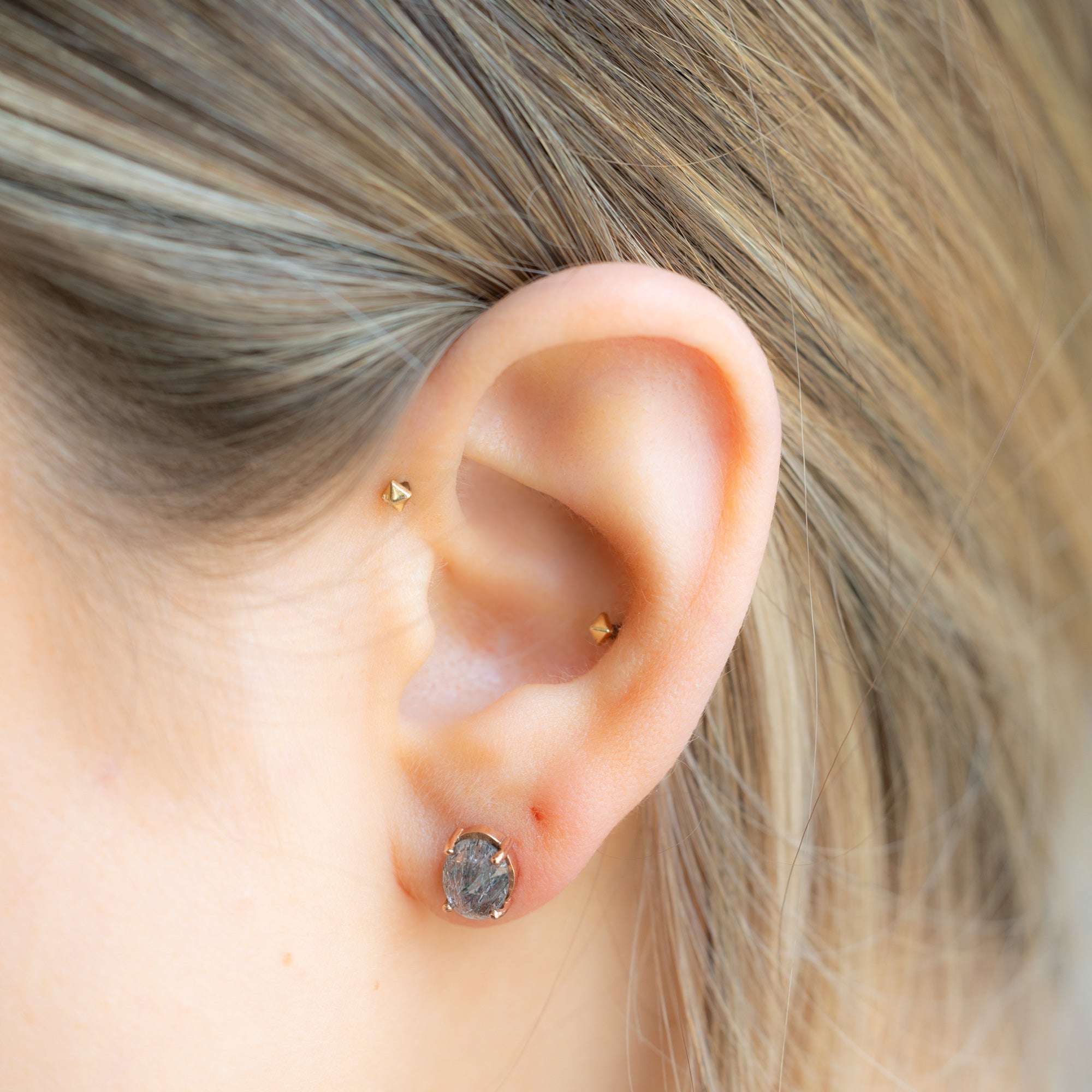 Alexis Russell Earrings The Tourmaline In Quartz Stud Earrings | Rose Gold