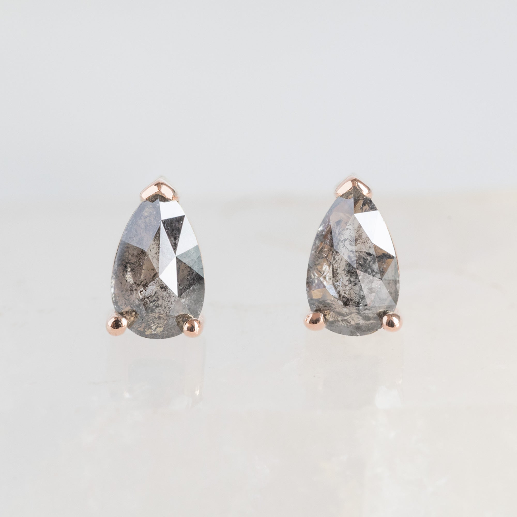 Alexis Russell Earrings The Salt and Pepper Diamond Stud Earrings | Yellow, Rose or White Gold