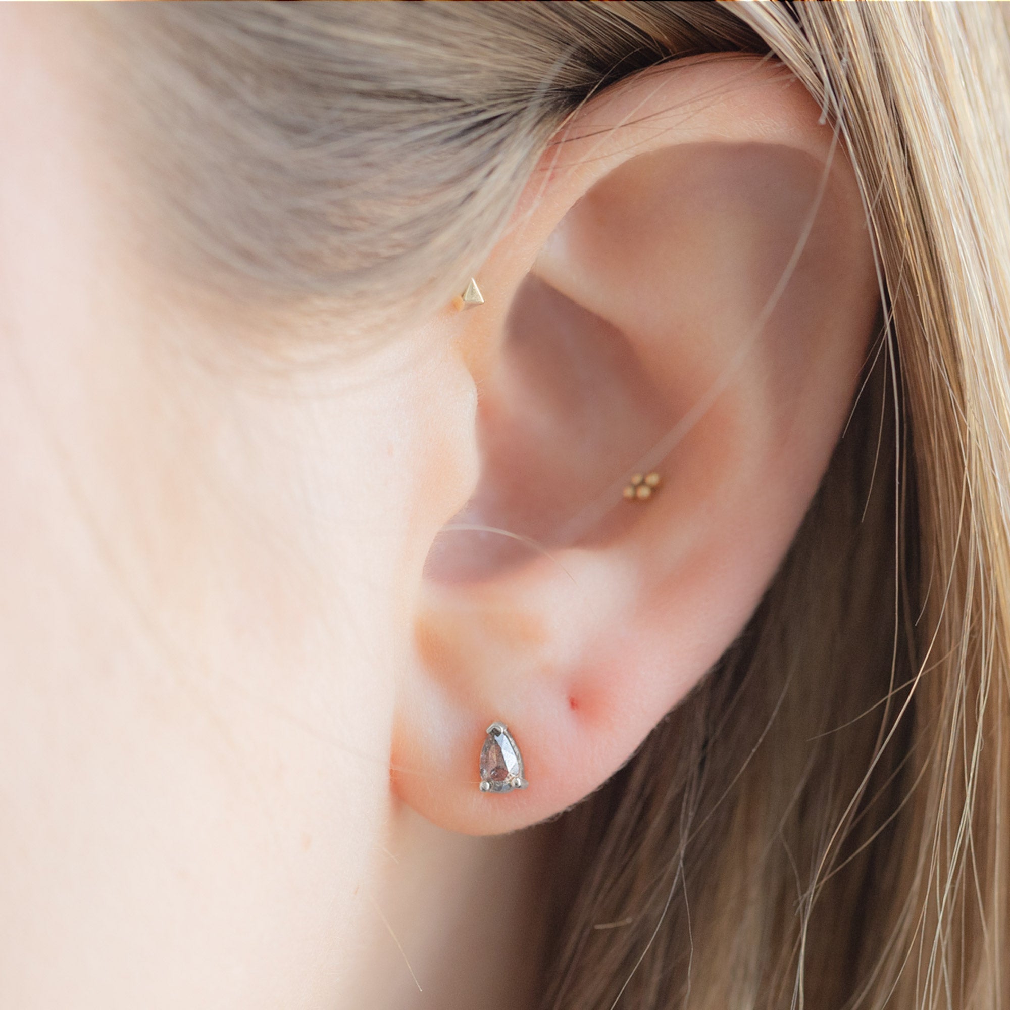Alexis Russell Earrings The Salt and Pepper Diamond Stud Earrings | Yellow, Rose or White Gold