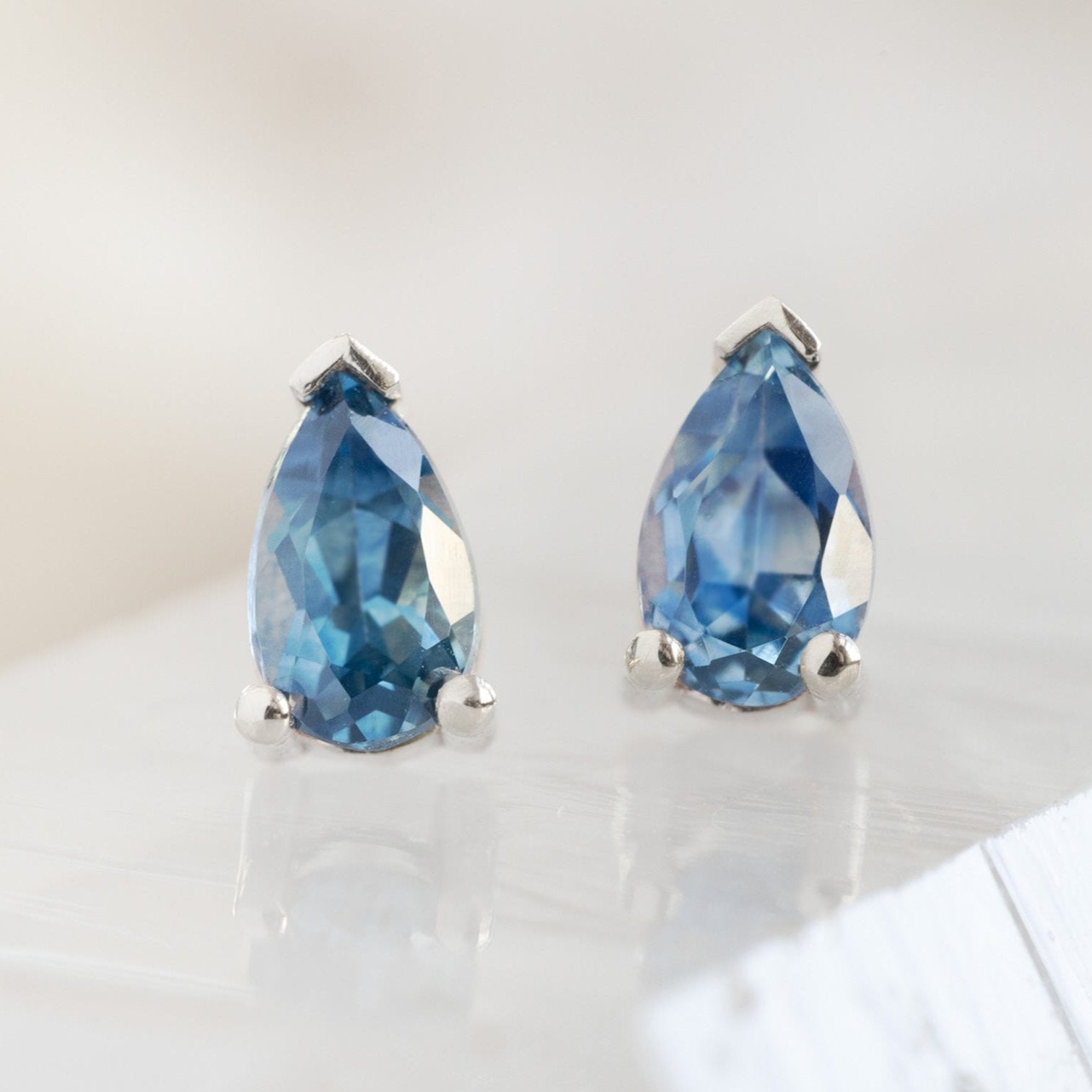 Alexis Russell Earrings The Montana Sapphire Stud Earrings | Yellow, Rose or White Gold