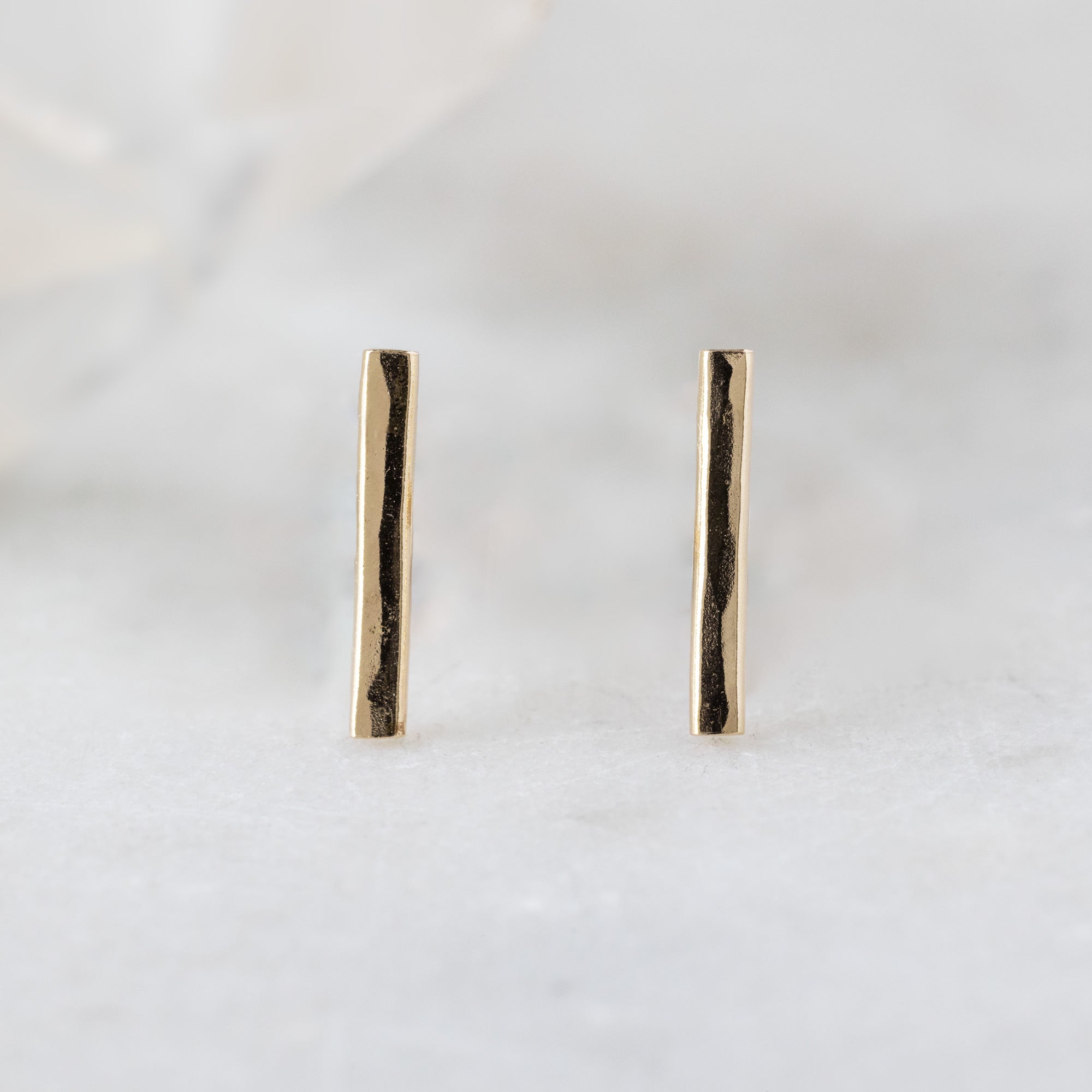 Alexis Russell Earrings The Linea Bar Stud Earrings | Yellow, Rose, White or Sterling Silver