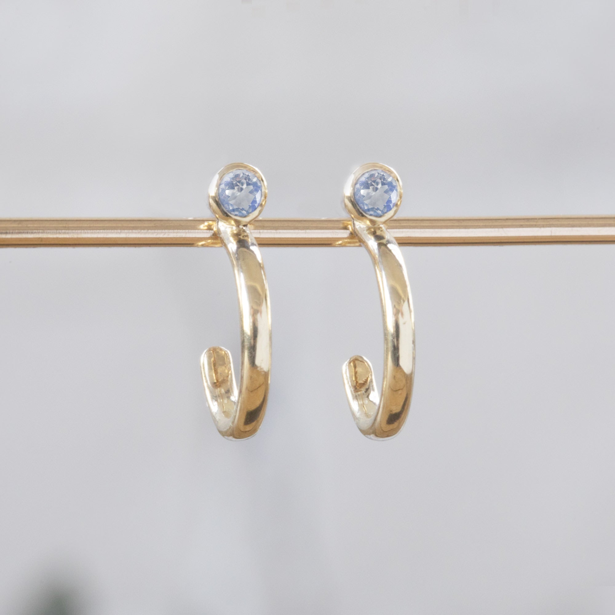 Alexis Russell Earrings Moonstone Birthstone Hoop Earrings | Yellow, Rose or White Gold