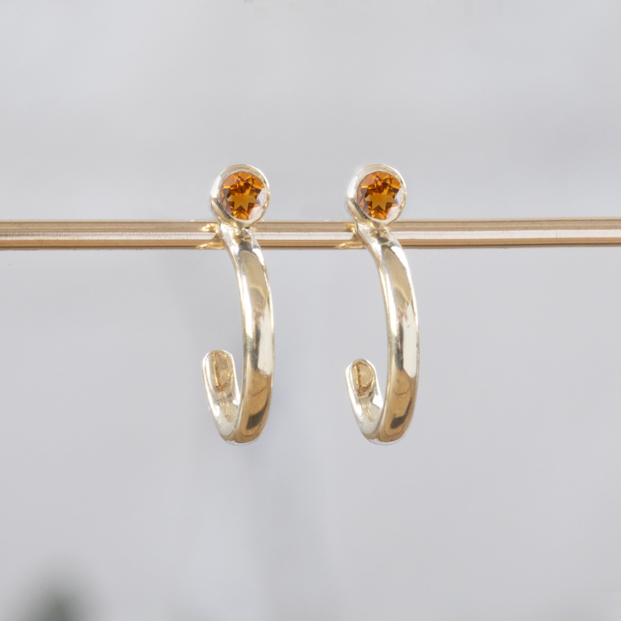 Alexis Russell Earrings Citrine Birthstone Hoop Earrings | Yellow, Rose or White Gold