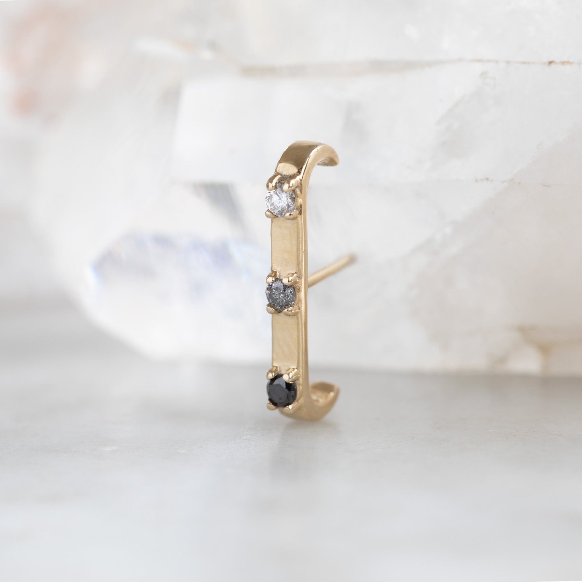 Alexis Russell Earrings The Ombré Diamond Ear Huggie | Yellow Gold