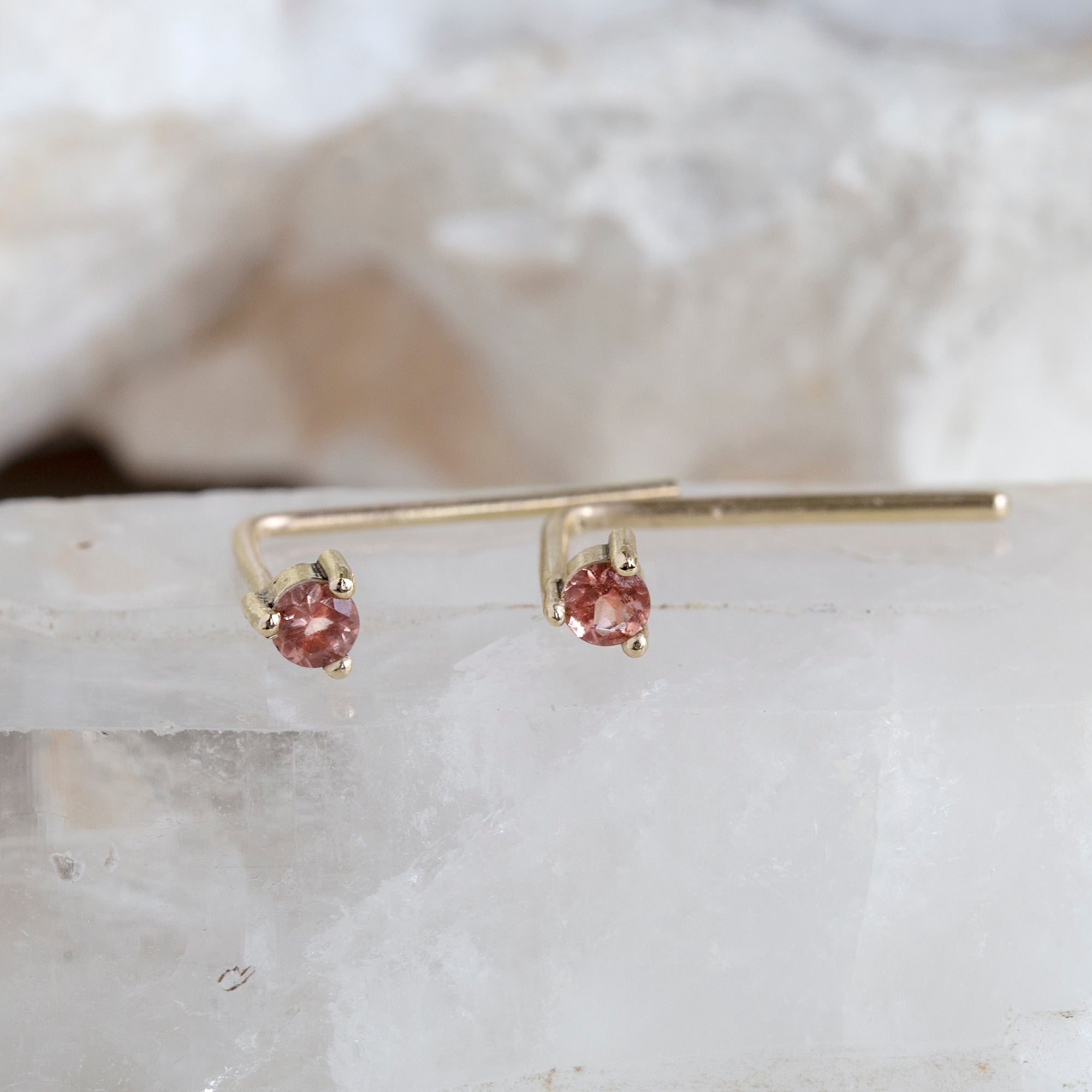 Alexis Russell Earrings The Sunstone Staple Thread Earrings | Yellow, Rose, White or Sterling Silver