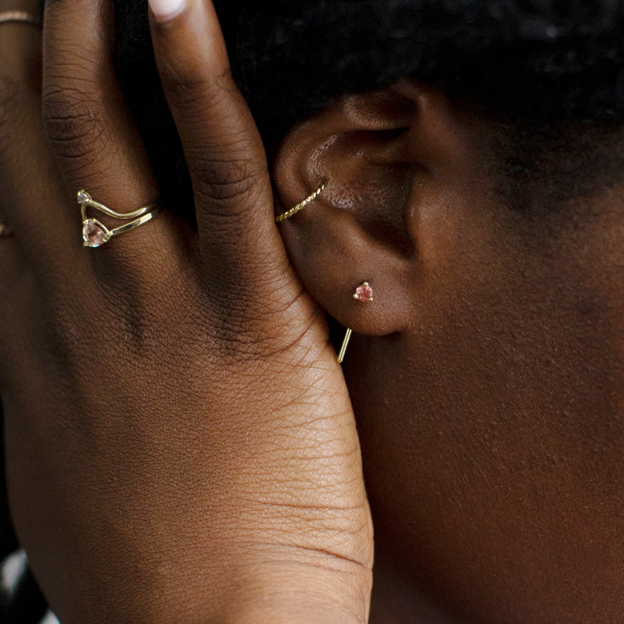 Alexis Russell Earrings The Sunstone Staple Thread Earrings | Yellow, Rose, White or Sterling Silver