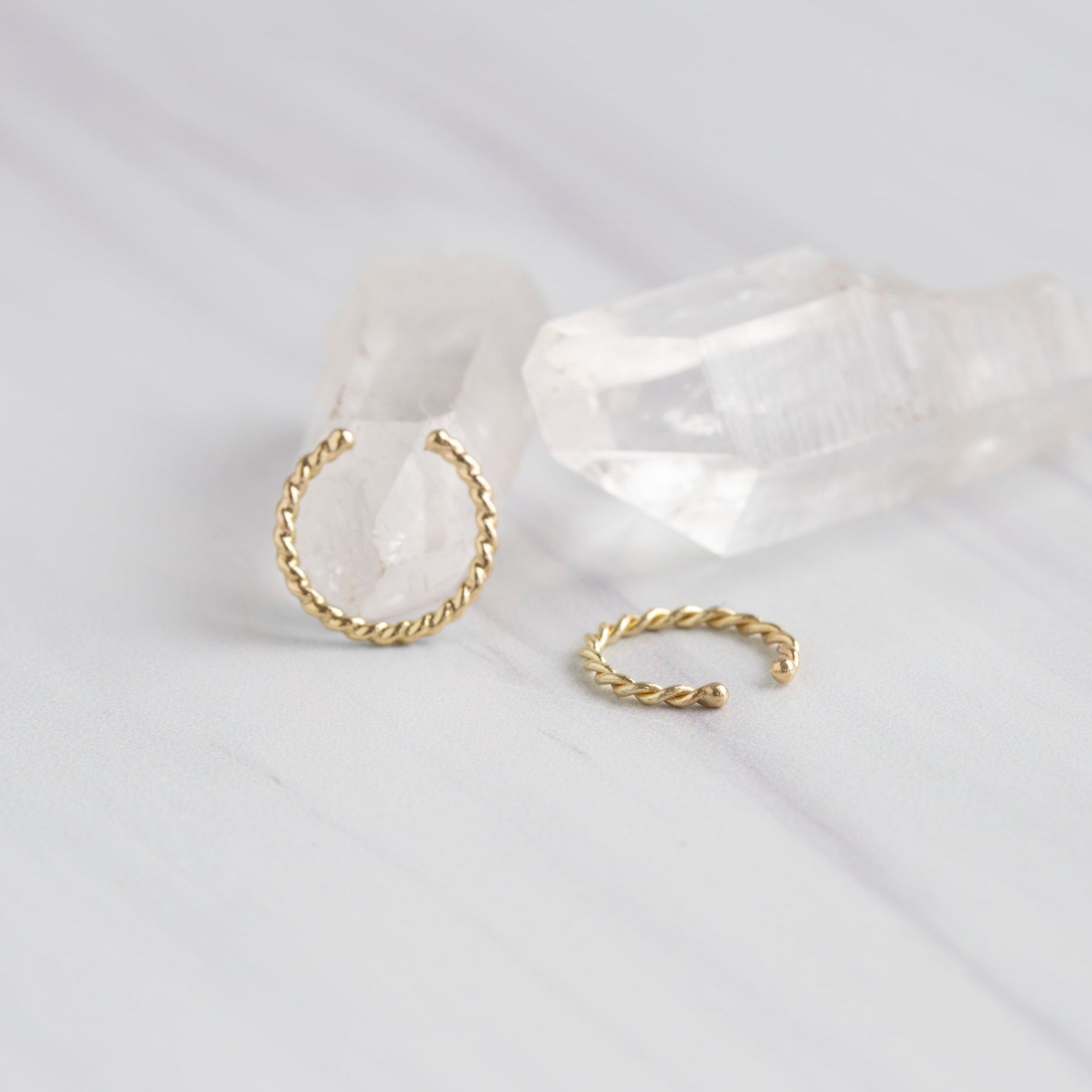 Alexis Russell Earrings The Gold Rope Ear Cuff | Yellow or White Gold