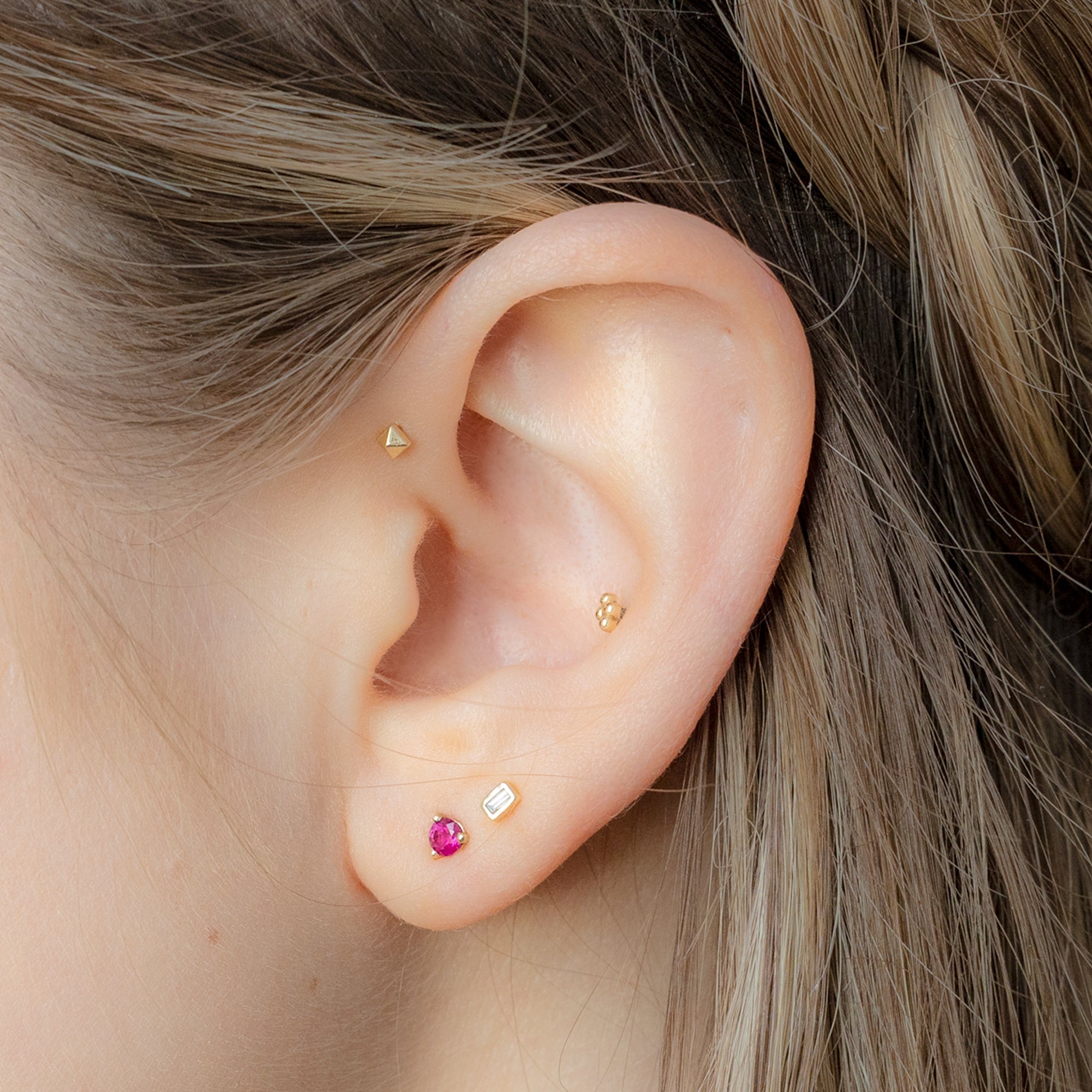 Alexis Russell Earrings The Ruby Stud Earrings | Yellow Gold