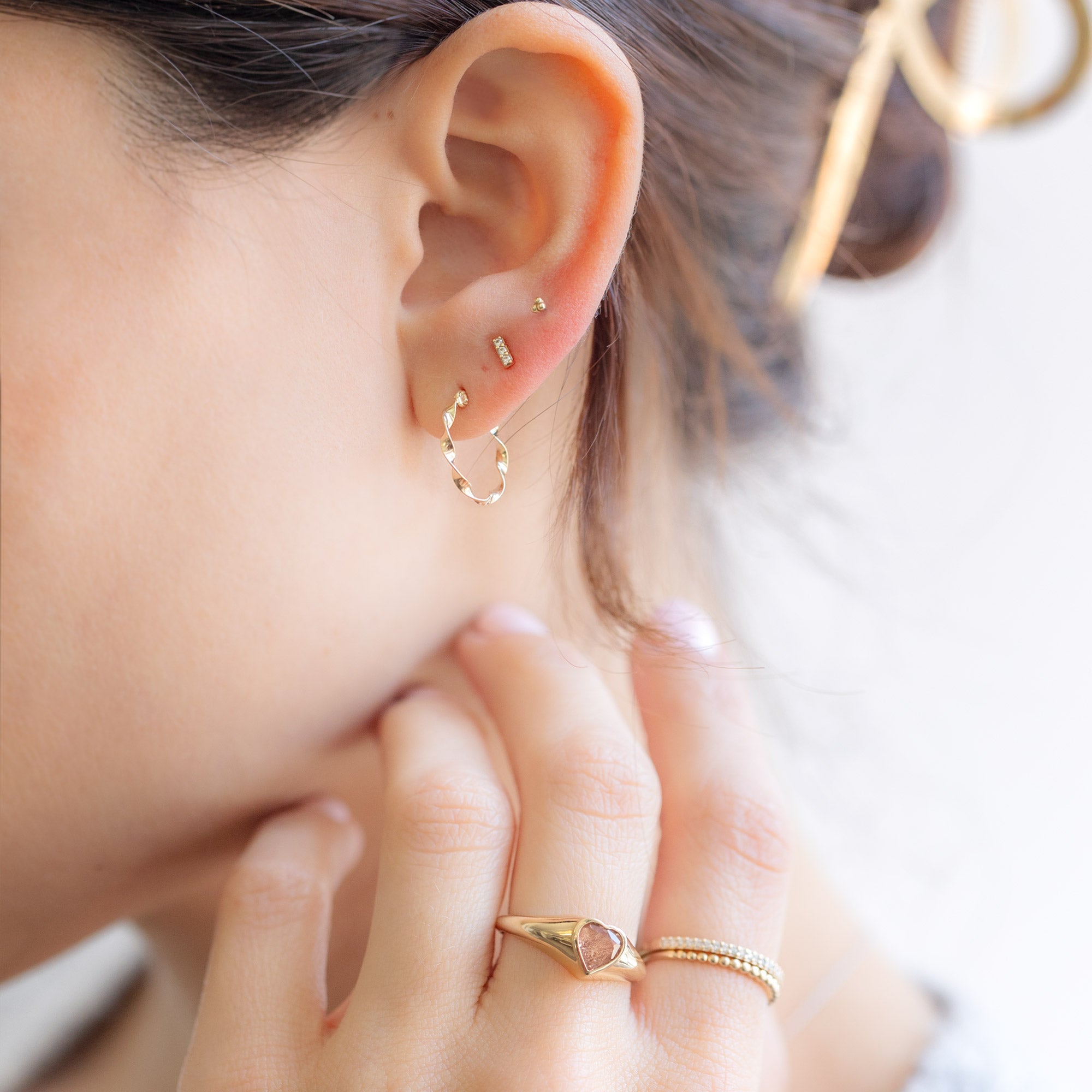 Alexis Russell Earrings The Ribbon Hoops | Yellow Gold