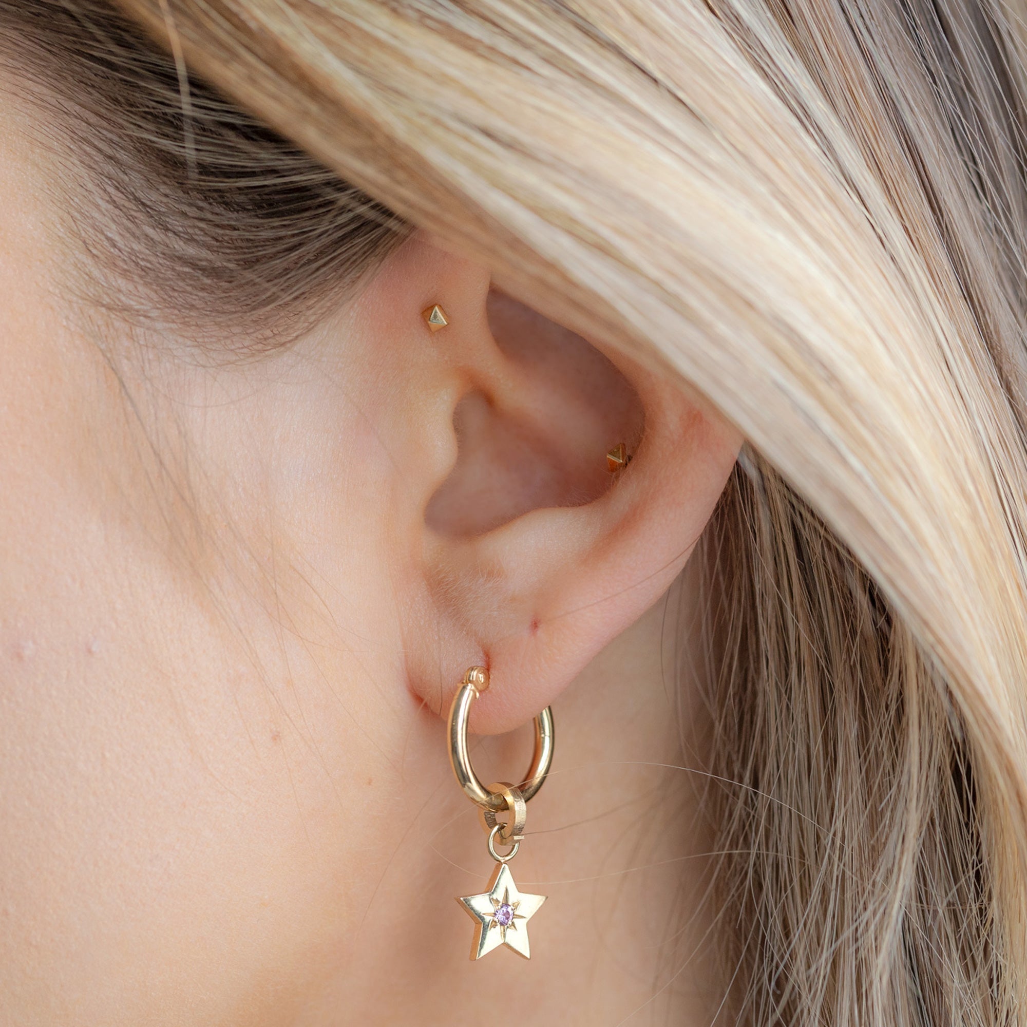 Alexis Russell Earrings The Charm Hoop Earrings | Yellow Gold