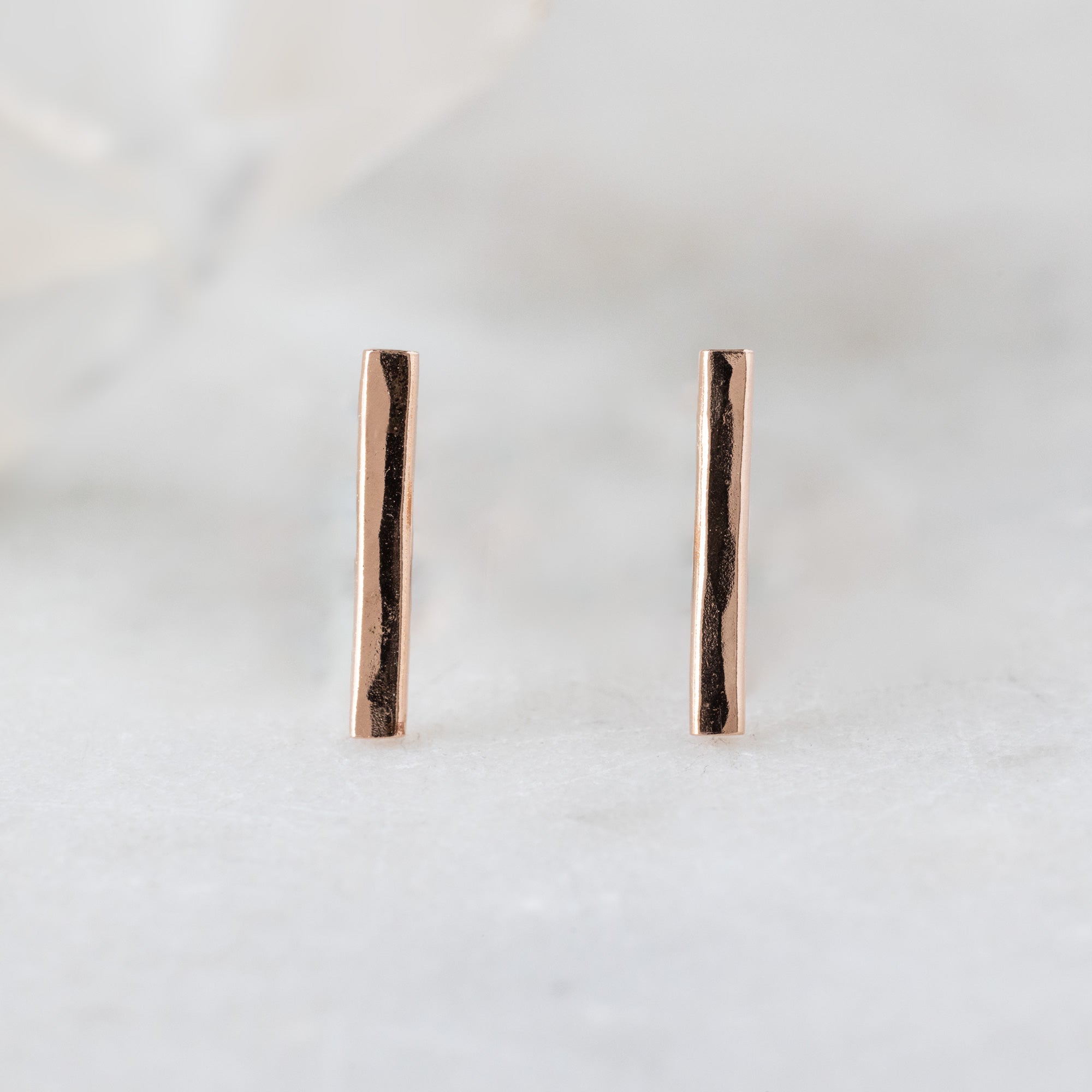 Alexis Russell Earrings The Linea Bar Stud Earrings | Yellow, Rose, White or Sterling Silver