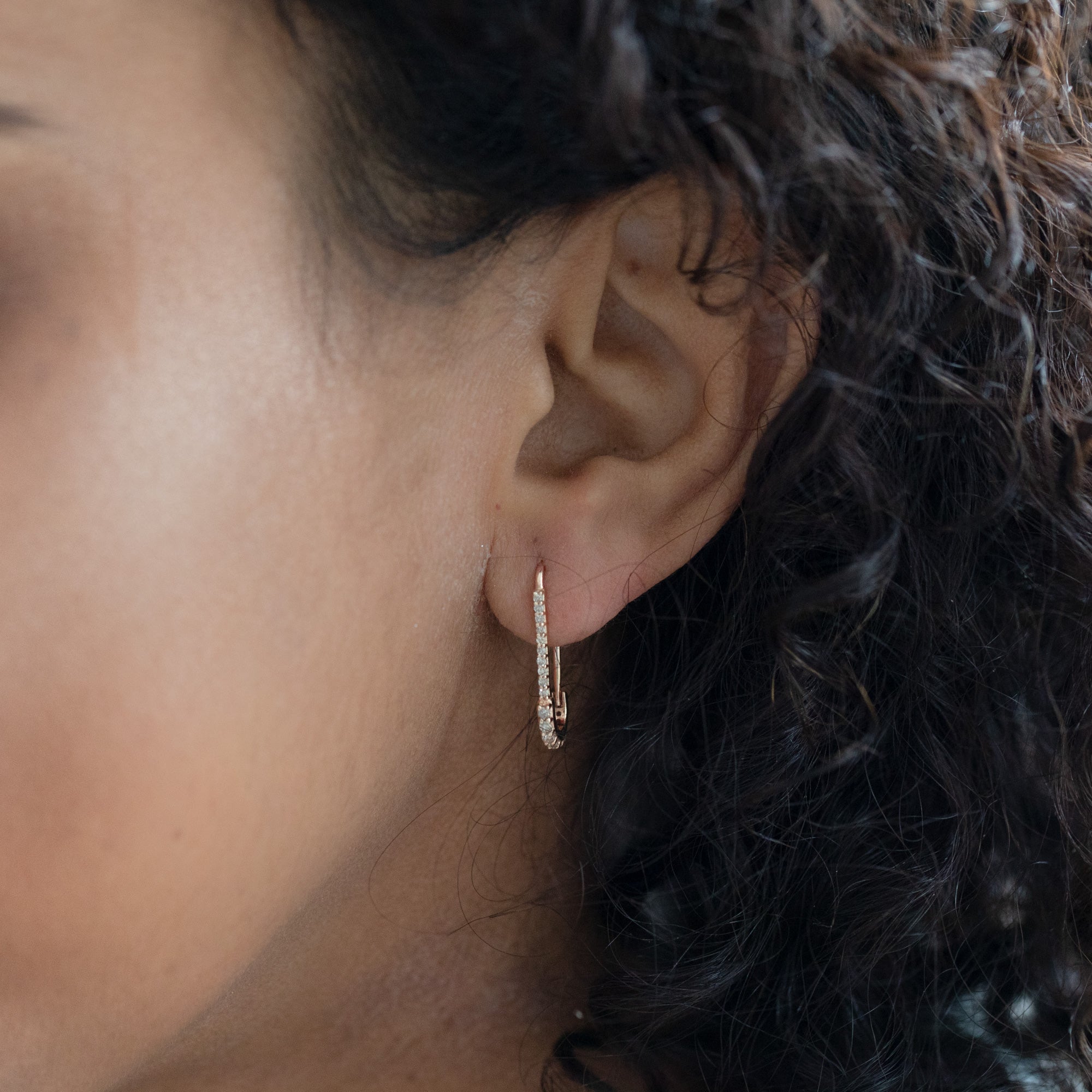 Alexis Russell Earrings The White Diamond Pavé Pin Earrings | Rose or Sterling Silver