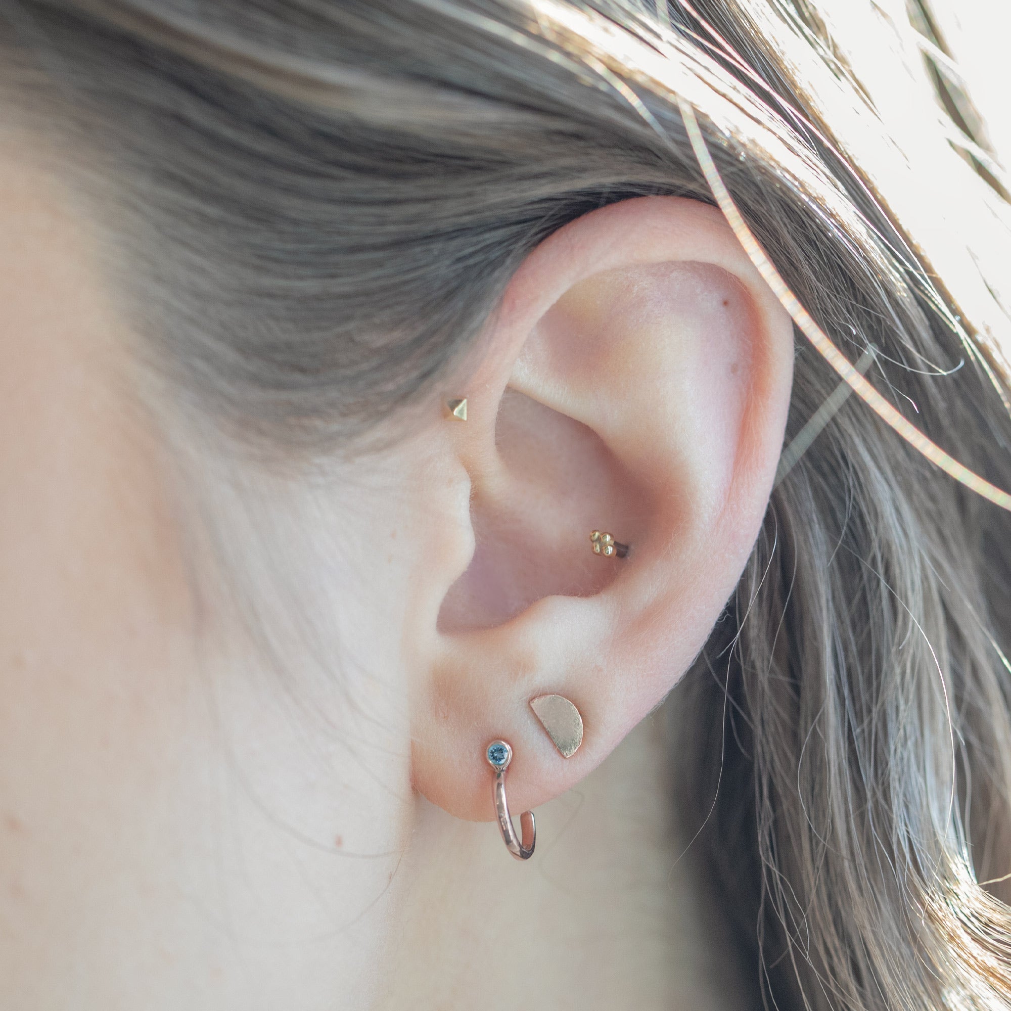 Alexis Russell Earrings Custom Aquamarine Birthstone Hoop Earrings | Rose Gold