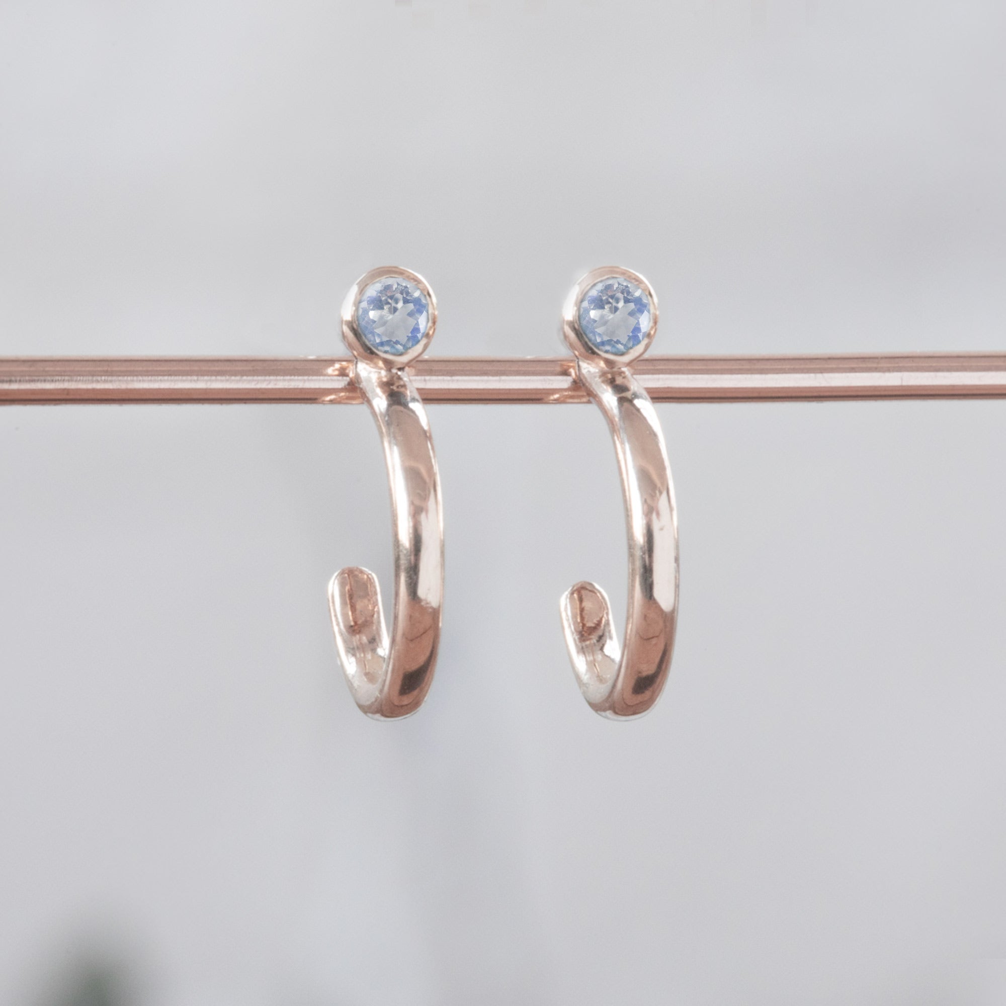 Alexis Russell Earrings Moonstone Birthstone Hoop Earrings | Yellow, Rose or White Gold