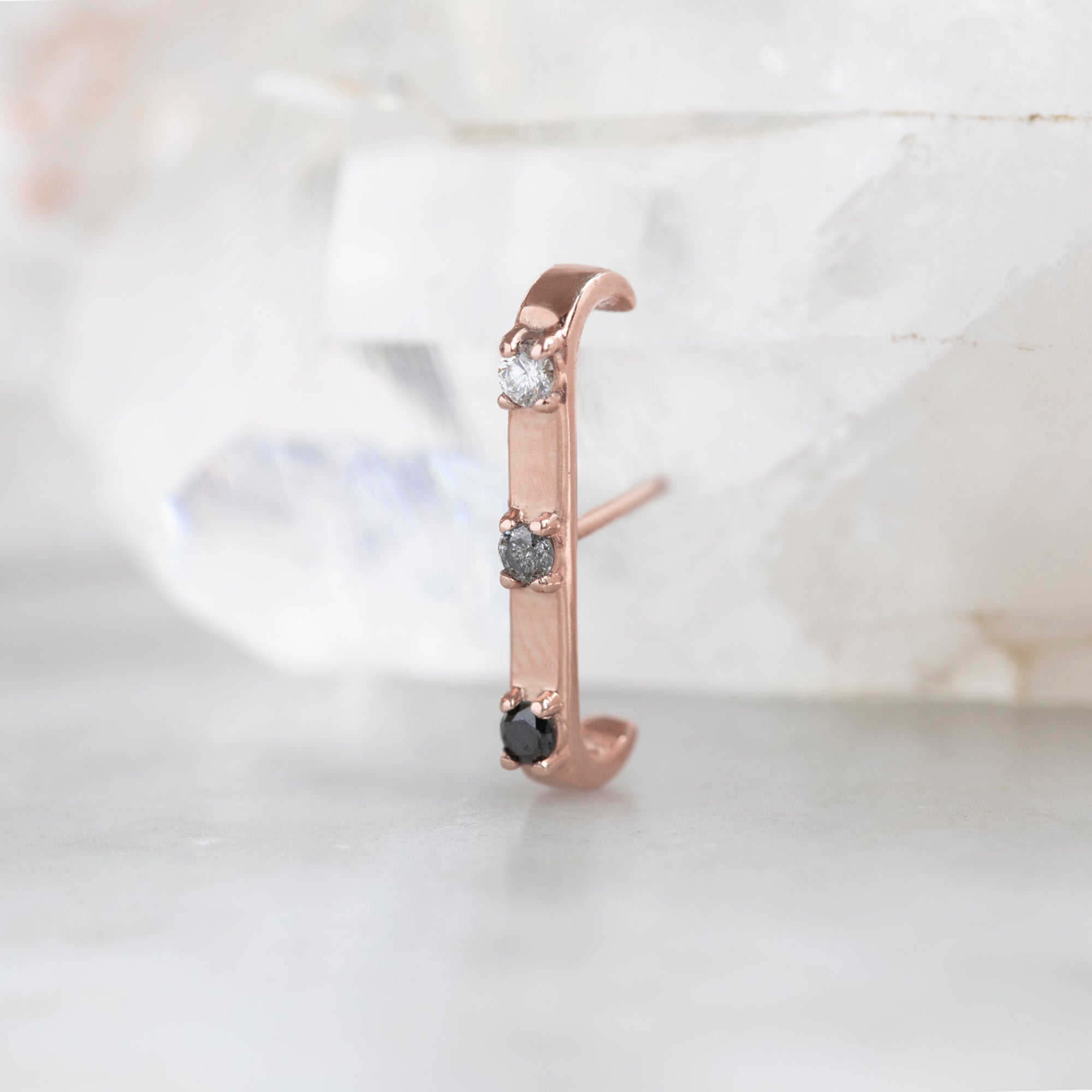 Alexis Russell Earrings The Ombré Diamond Ear Huggie | Rose Gold