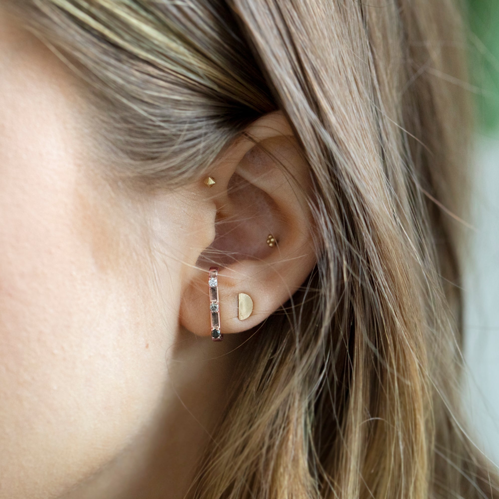 Alexis Russell Earrings The Ombré Diamond Ear Huggie | Rose Gold