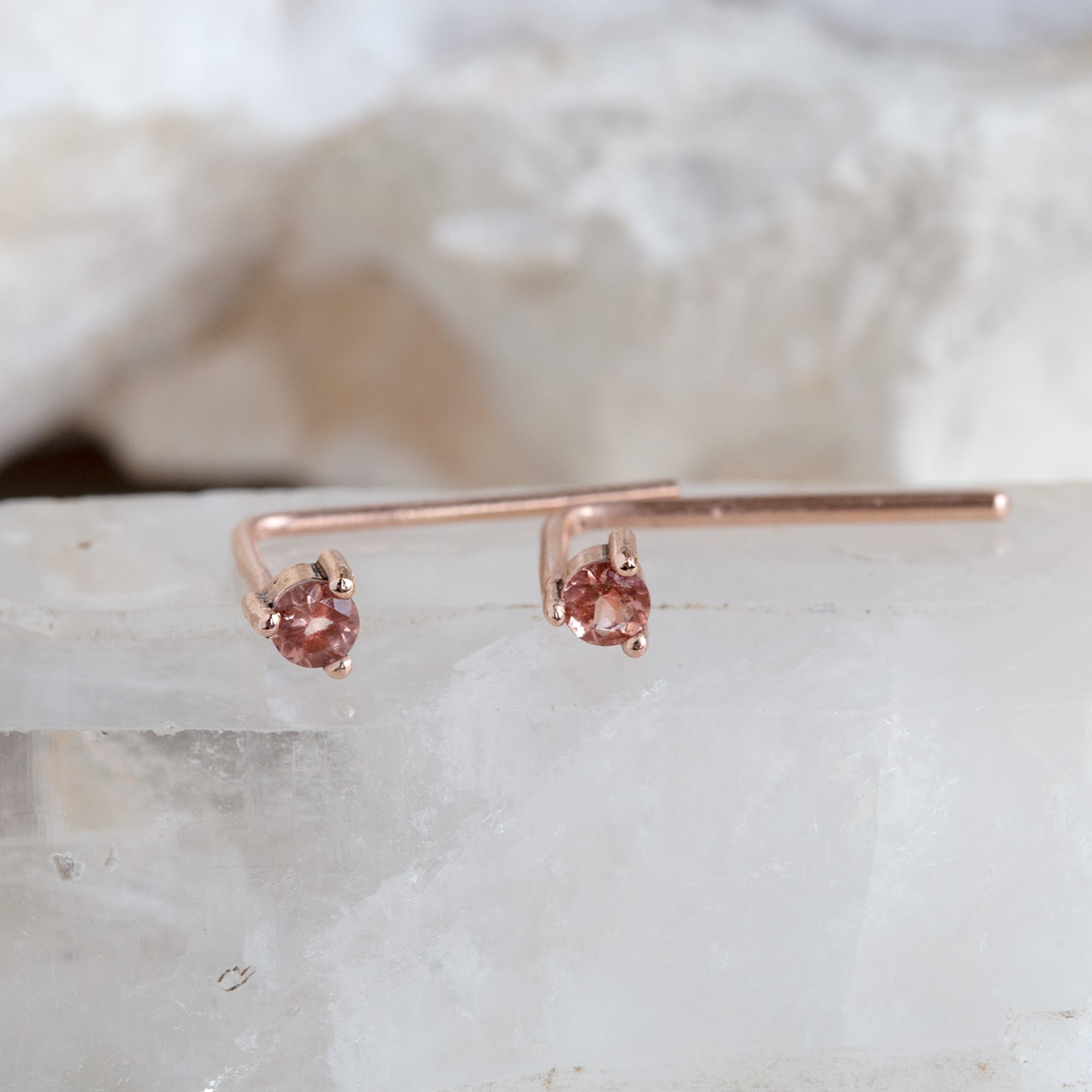 Alexis Russell Earrings The Sunstone Staple Thread Earrings | Yellow, Rose, White or Sterling Silver