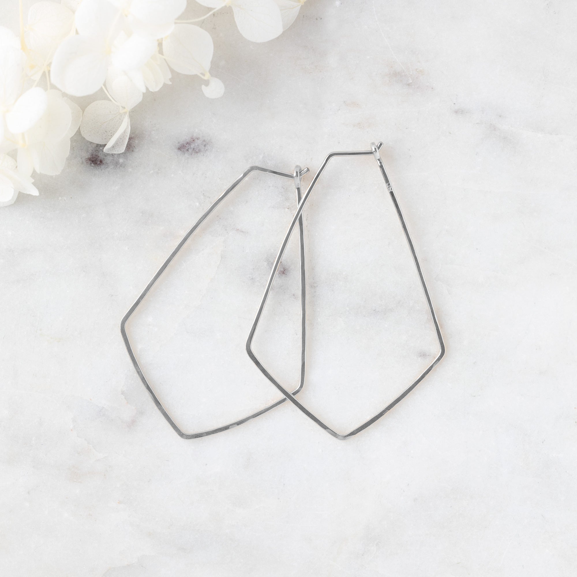 Alexis Russell Earrings The Hexagon Hoop Earrings | Yellow, Rose, White or Sterling Silver