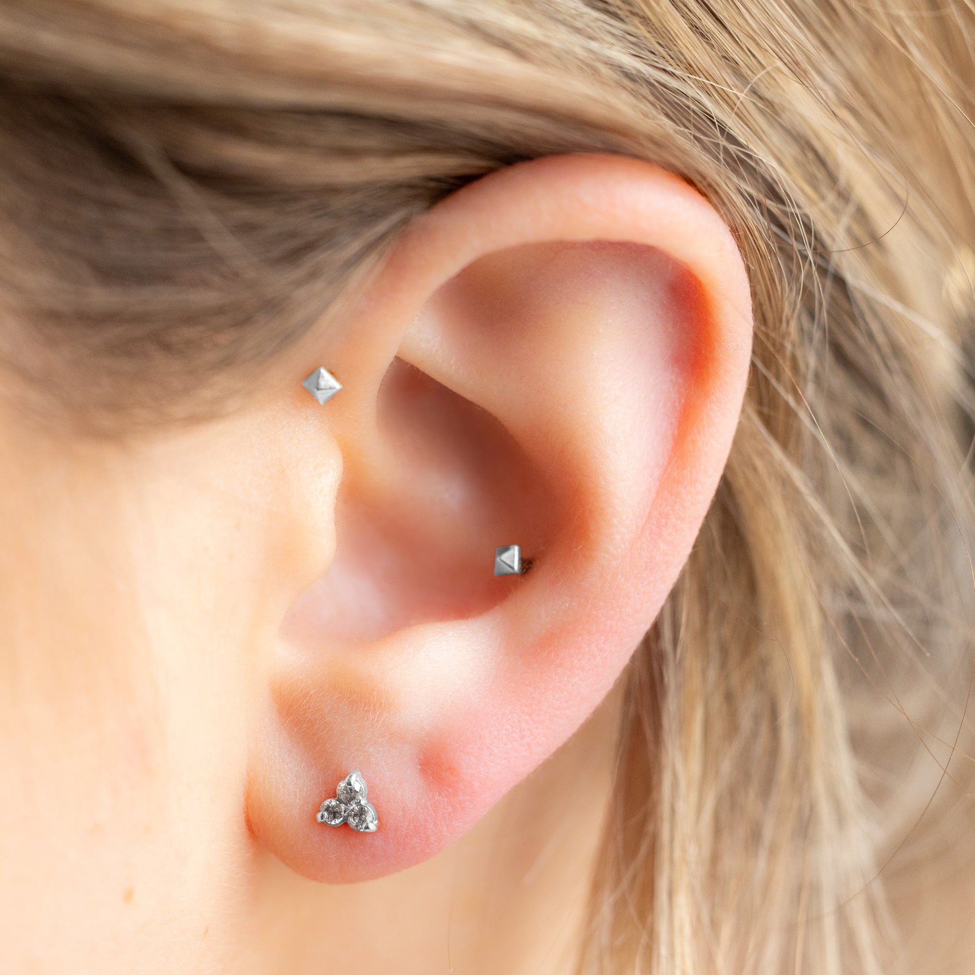 Alexis Russell Earrings The Salt and Pepper Diamond Cluster Stud Earrings | Yellow, Rose or White Gold