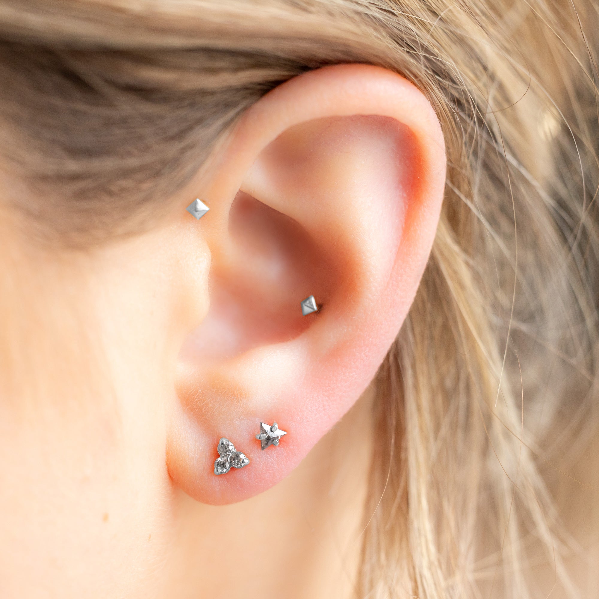 Alexis Russell Earrings The Salt and Pepper Diamond Cluster Stud Earrings | Yellow, Rose or White Gold