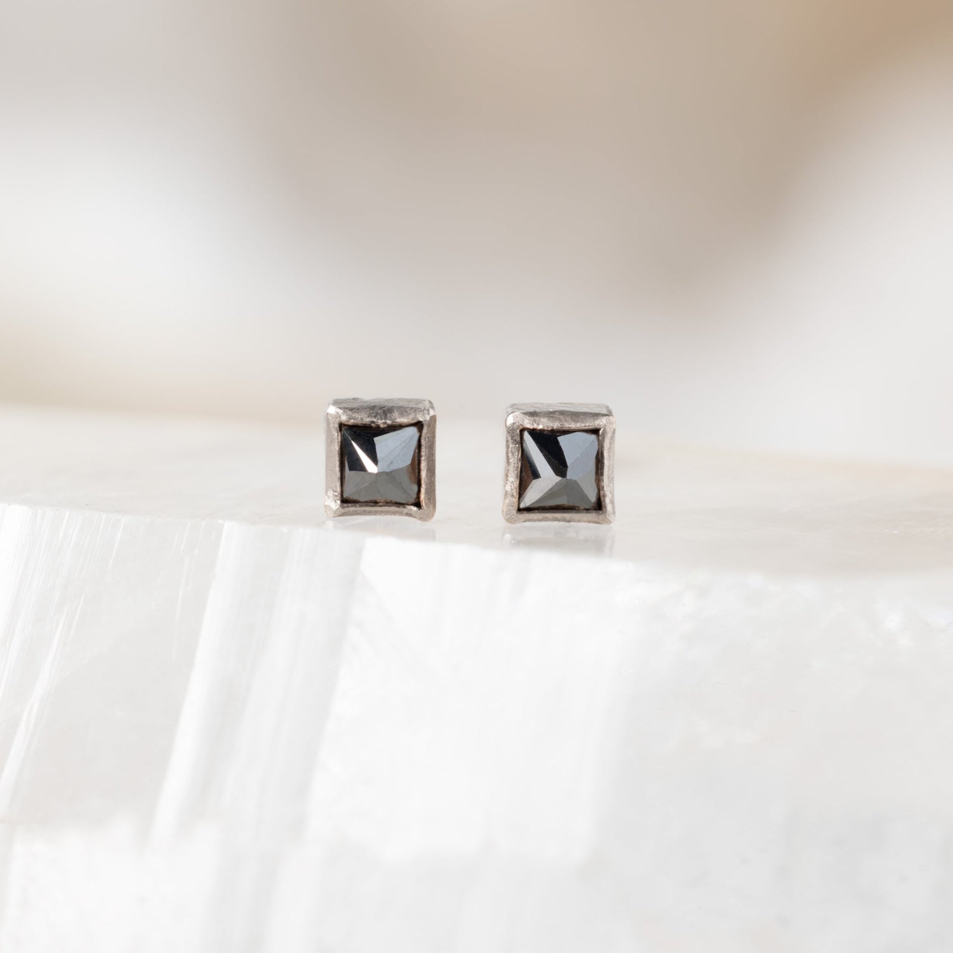 Alexis Russell Earrings The Teensy Black Diamond Spike Stud Earrings | Yellow, Rose or White Gold
