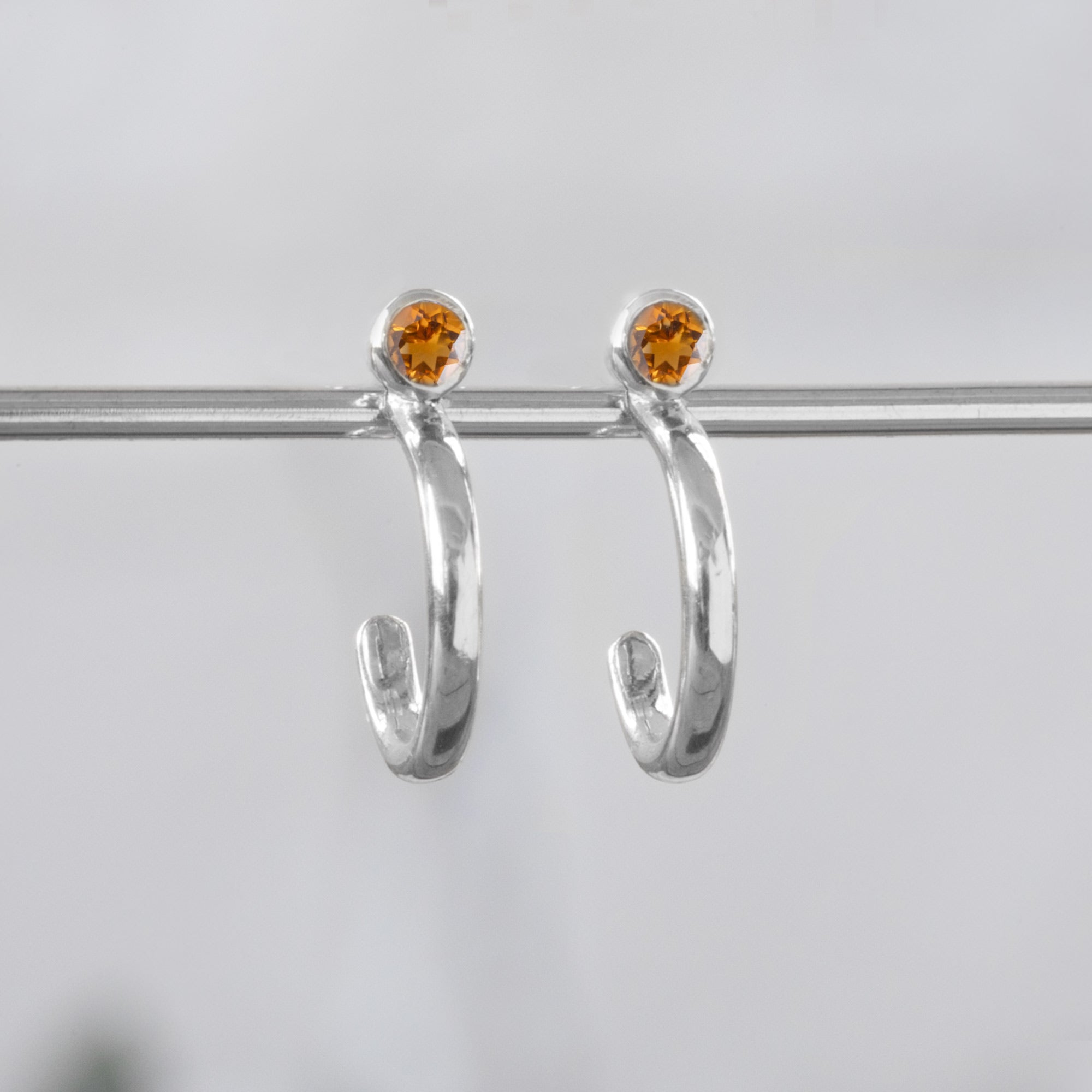 Alexis Russell Earrings Custom Citrine Birthstone Hoop Earrings | White Gold