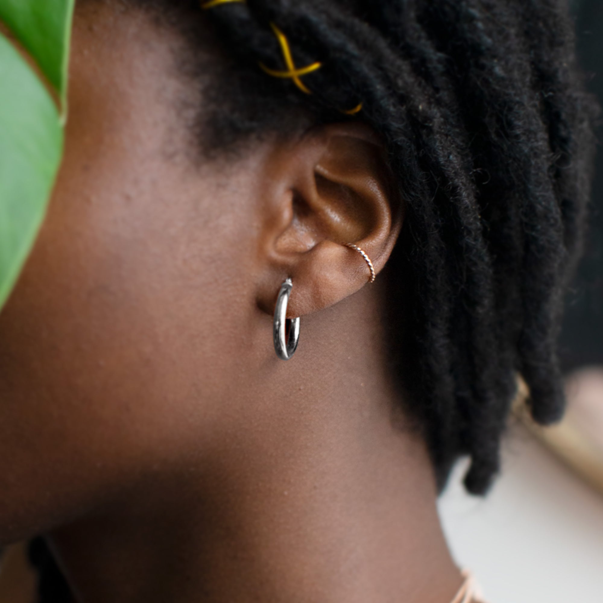 Alexis Russell Earrings The Chunky Gold Hoop Earrings | White Gold