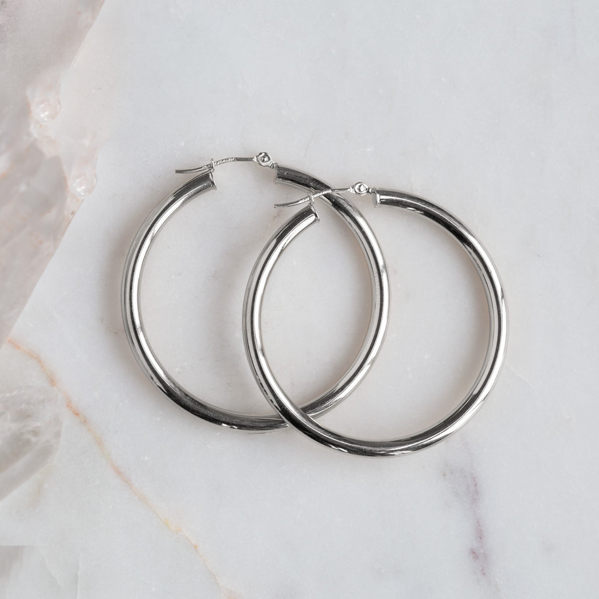 Alexis Russell Earrings The Chunky Gold Hoop Earrings | White Gold