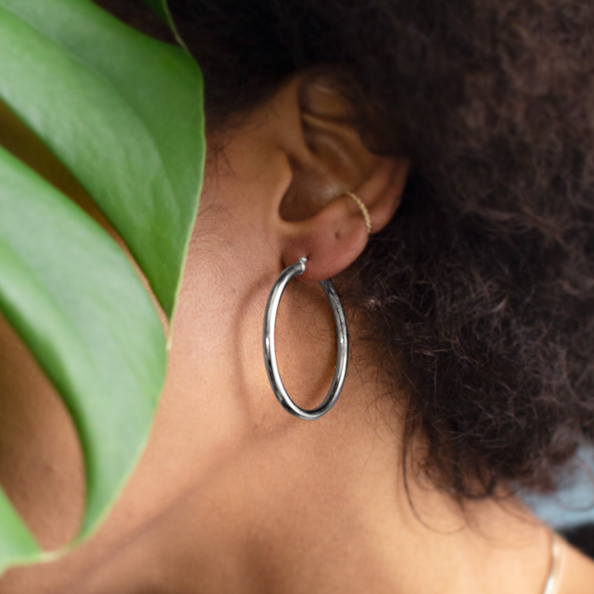 Alexis Russell Earrings The Chunky Gold Hoop Earrings | White Gold