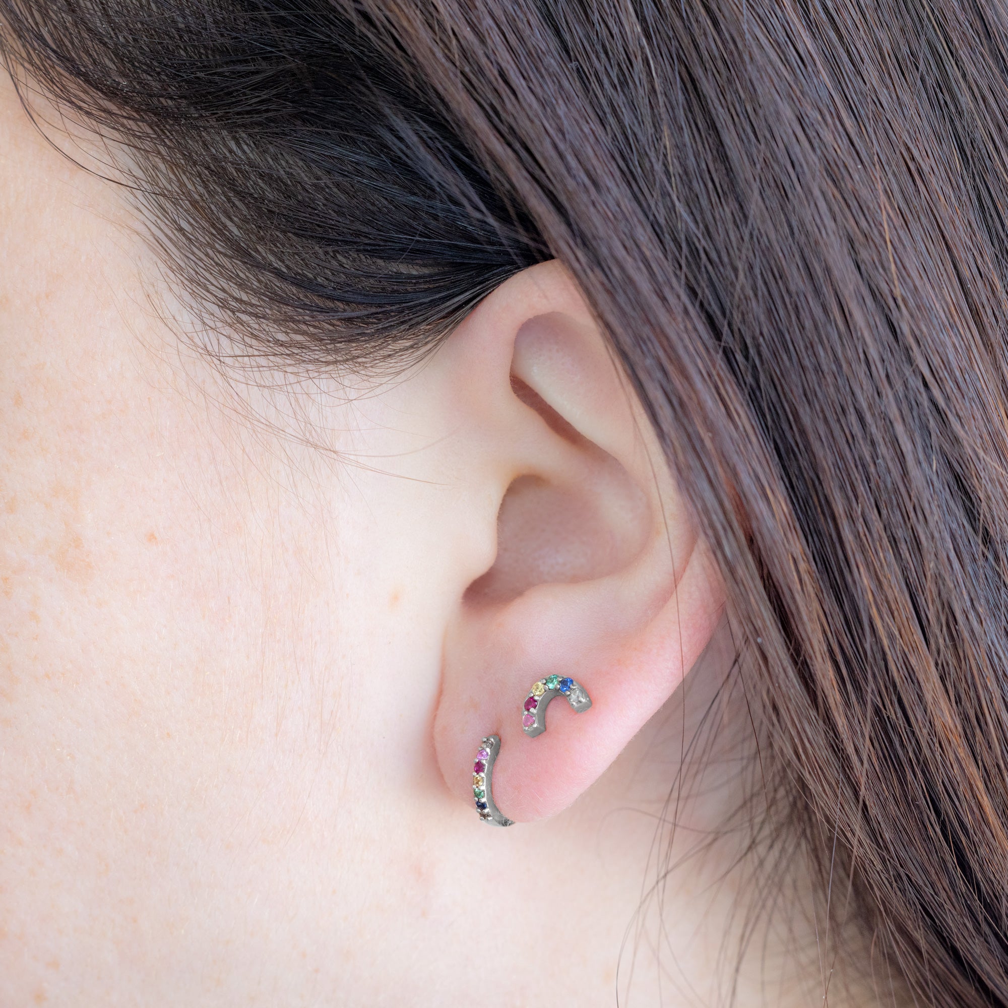 Alexis Russell Earrings The Rainbow Sapphire Stud Earrings | Yellow, Rose or White Gold
