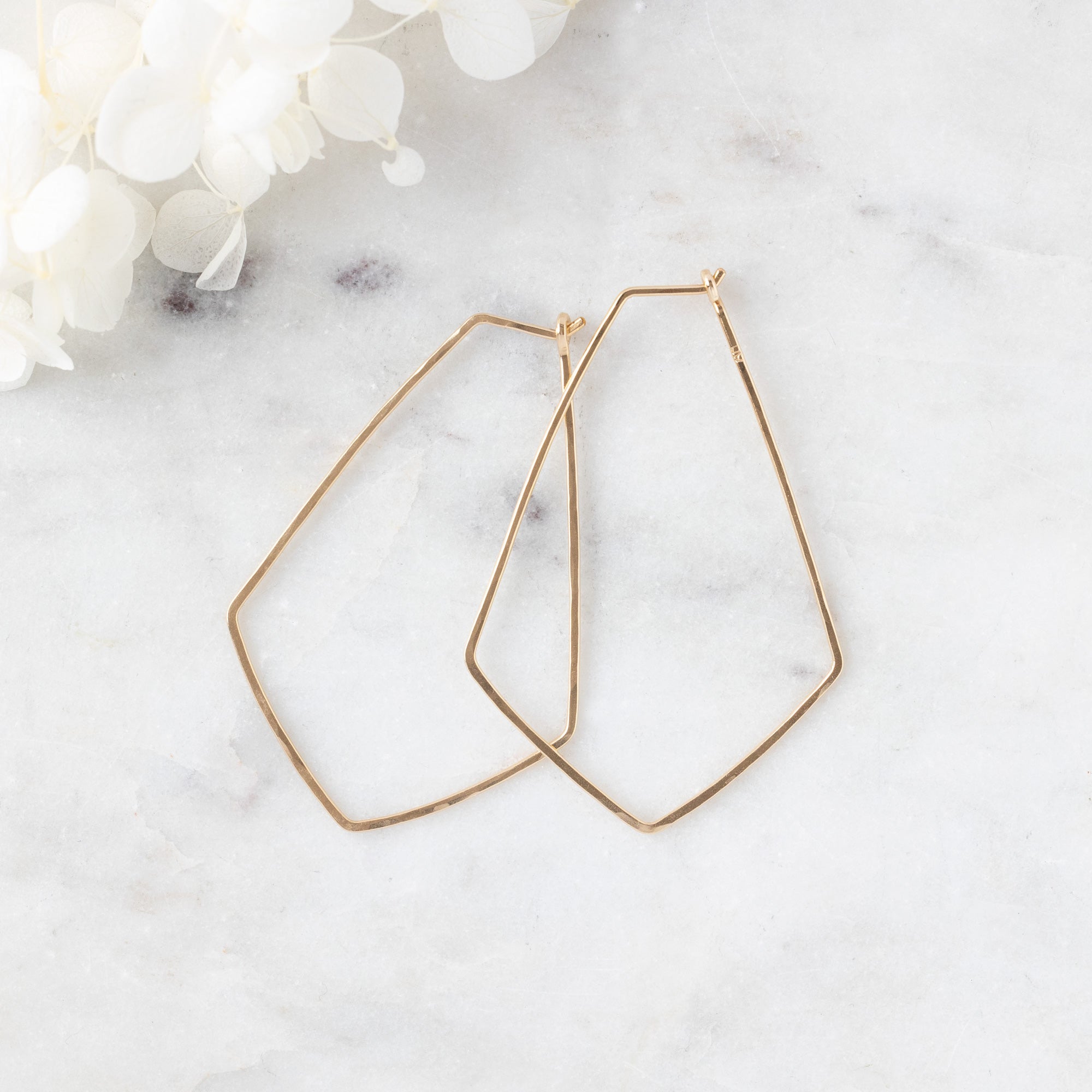 Alexis Russell Earrings The Hexagon Hoop Earrings | Yellow, Rose, White or Sterling Silver