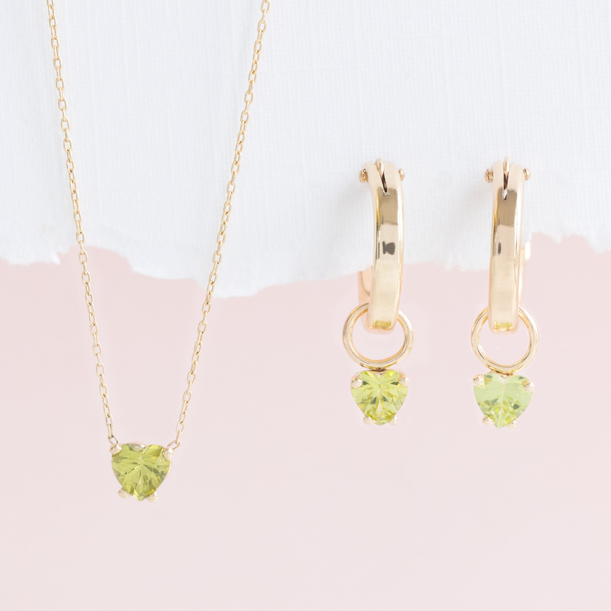 Alexis Russell Earrings The Peridot Heart Hoops | Yellow Gold